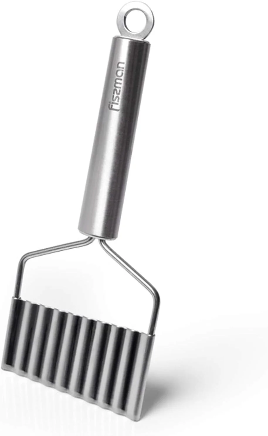 Fissman Crinkle Cutter Stainless Steel 20cm, Heavy-Duty Wavy Chopper with Hang Hole Zonda Series | Slicer Steel for Potato, Carrot Chip, Onions, Fruits, Vegetables (Dishwasher Safe)