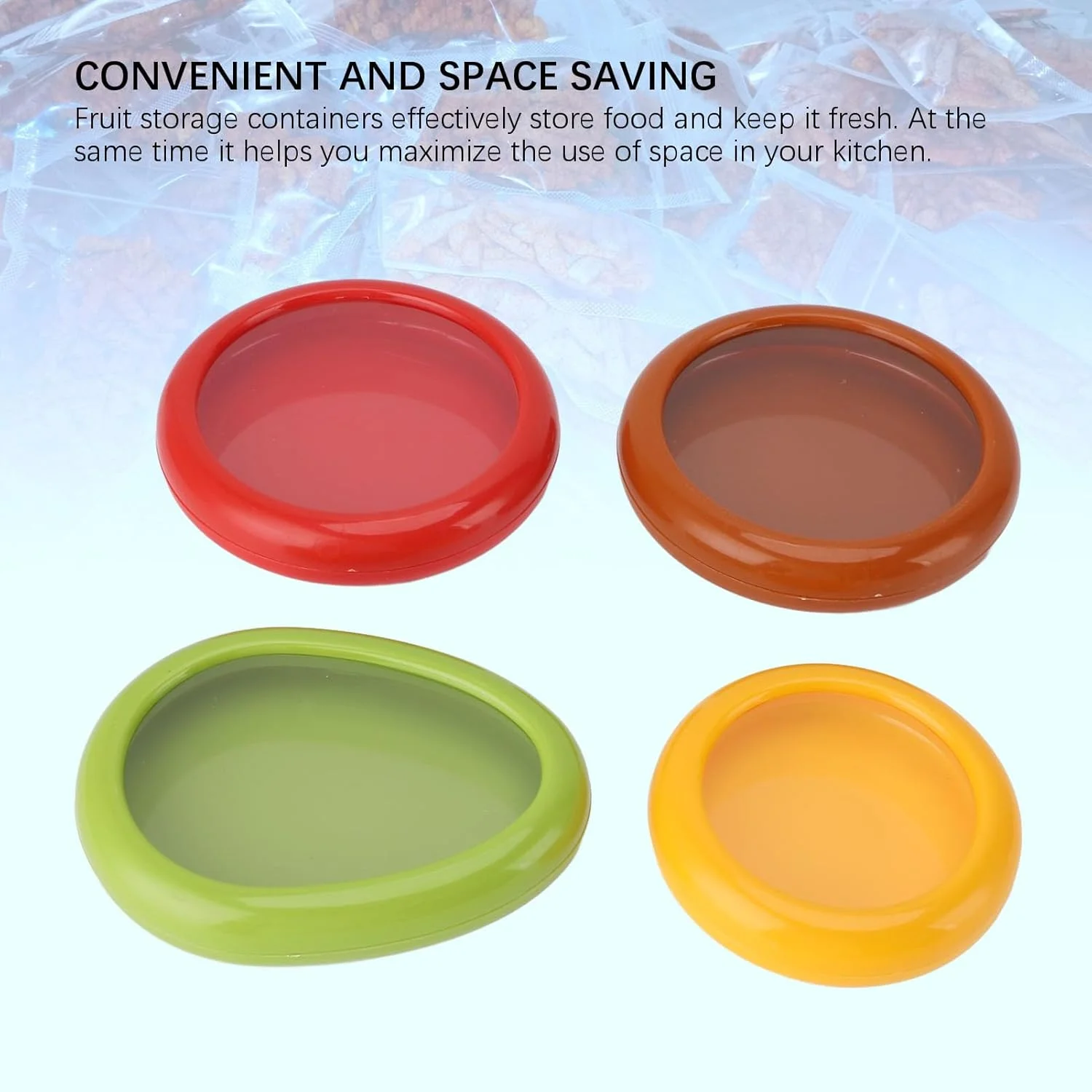 ظرف نگهداری میوه GLOGLOW، نگهدارنده آووکادو و گوجه فرنگی، ظروف نگهداری قابل استفاده مجدد، جعبه مهر و موم شده سبزیجات برای سیر، پیاز، لیمو، سیب زمینی 4 عدد