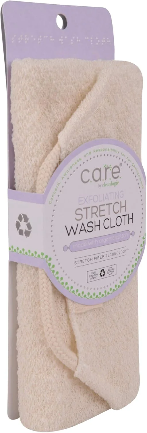 Cleanlogic Body Exfoliating Cloth, Stretchy Organic Sustainable Cotton Exfoliator Bath and Shower Washcloths, Reusable Daily Skincare Tool, 1 Count Cleanlogic Body Exfoliating Cloth, Stretchy Organic Sustainable Cotton Exfoliator Bath and Shower Washcloths, Reusable Daily Skincare Tool, 1 Count