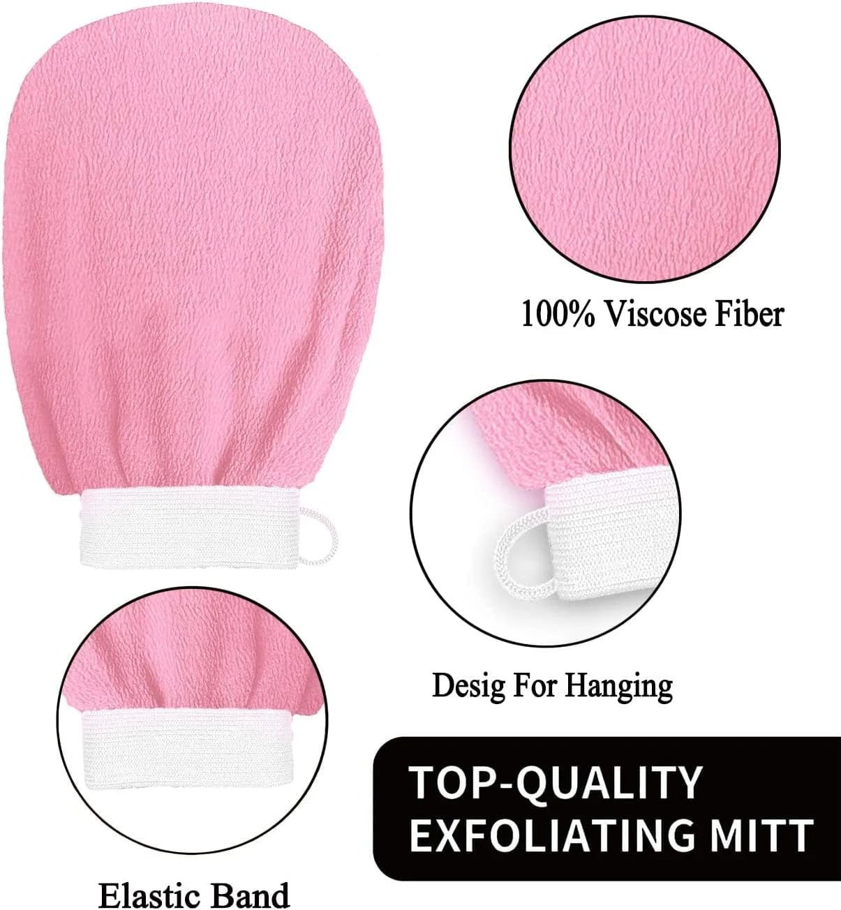 COOLBABY Deep Exfoliating Glove for Body - Shower Scrubbing Mitt for Softer Illuminate Skin, Dead Skin Remover for Women, Silky Smooth Skin(Pink) COOLBABY Deep Exfoliating Glove for Body - Shower Scrubbing Mitt for Softer Illuminate Skin, Dead Skin Remover for Women, Silky Smooth Skin(Pink)