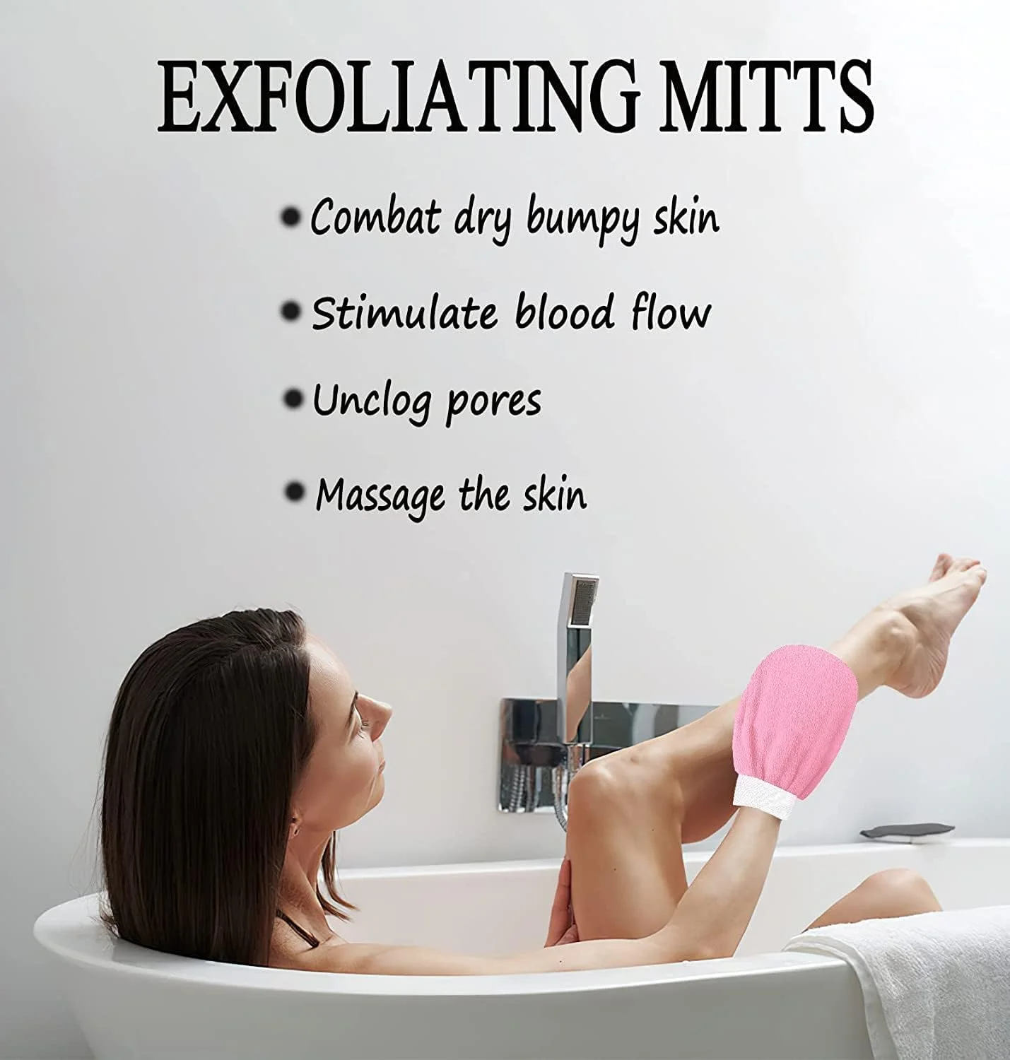 COOLBABY Deep Exfoliating Glove for Body - Shower Scrubbing Mitt for Softer Illuminate Skin, Dead Skin Remover for Women, Silky Smooth Skin(Pink) COOLBABY Deep Exfoliating Glove for Body - Shower Scrubbing Mitt for Softer Illuminate Skin, Dead Skin Remover for Women, Silky Smooth Skin(Pink)