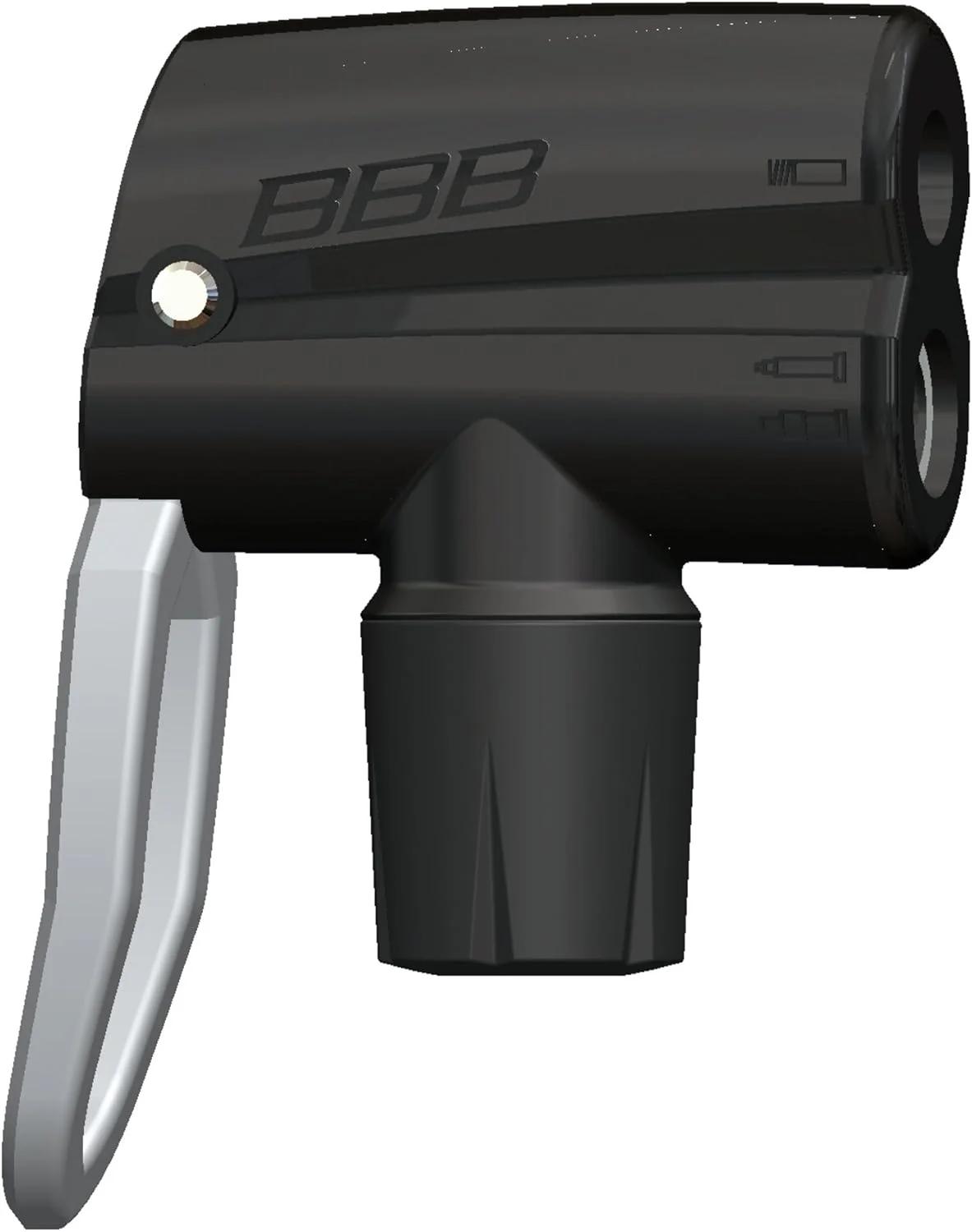 سر پمپ دوچرخه BBB Cycling Bfp-93 جایگزین سر پمپ دوچرخه برای پمپ های پایی دوچرخه، مناسب برای والف های Dunlop Schrader Presta، مشکی، UK