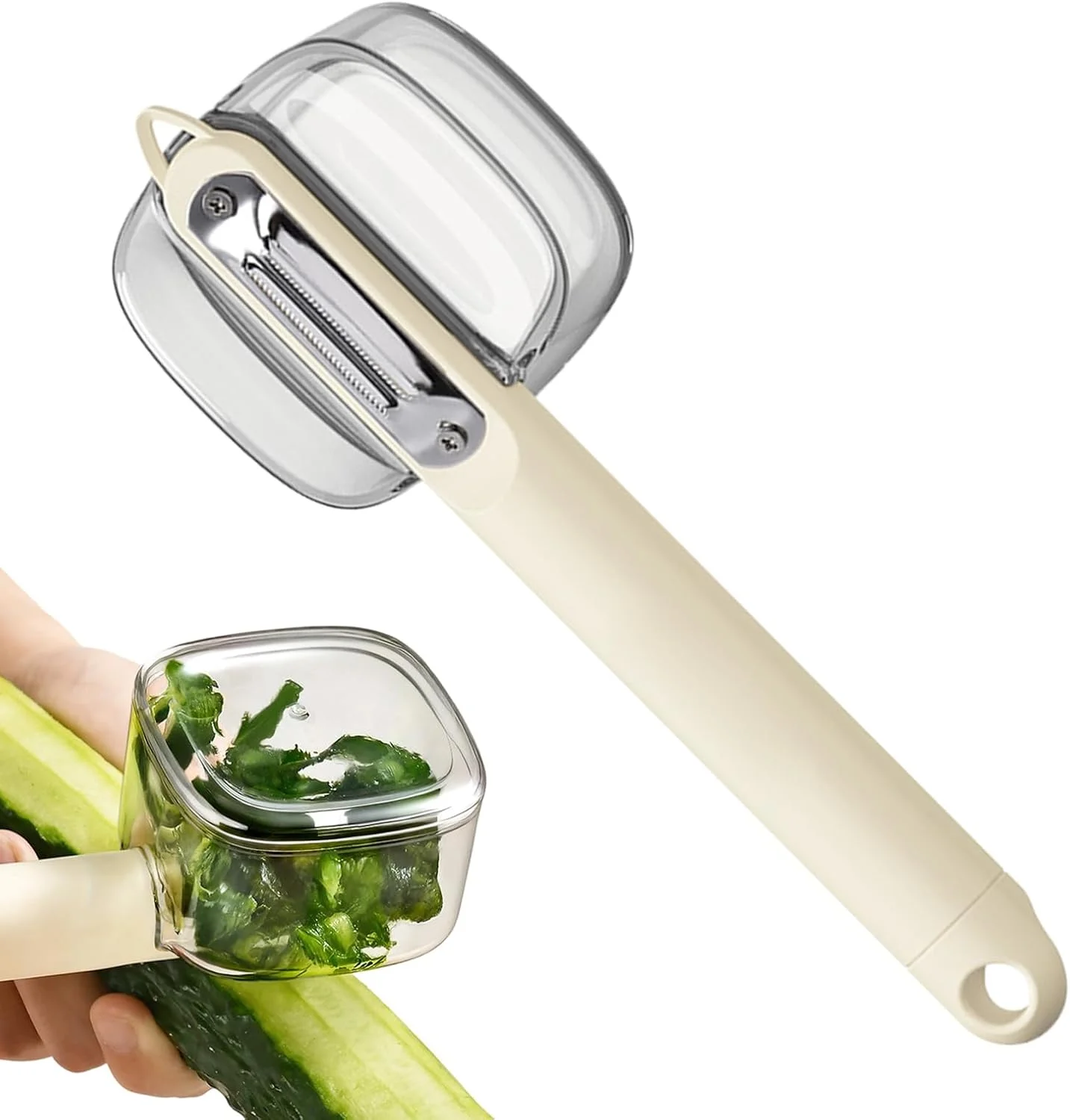 پوست کن با جعبه ذخیره سازی | پوست کن سبزیجات آشپزخانه با جعبه ذخیره سازی | ابزار خانگی با محافظ پاشش برای پردازش سیب زمینی، گوجه فرنگی، پیاز، نیشکر و هویج