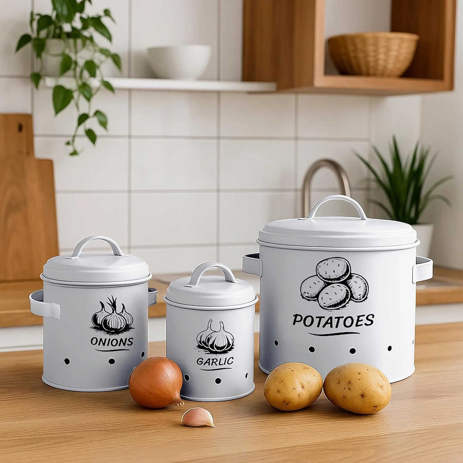 جعبه نگهداری سیب زمینی Relaxdays، پیاز، سیر، ست 3 عددی، با درب و سوراخ، فلزی، ظرف پیاز، مشکی جعبه نگهداری سیب زمینی Relaxdays، پیاز، سیر، ست 3 عددی، با درب و سوراخ، فلزی، ظرف پیاز، مشکی