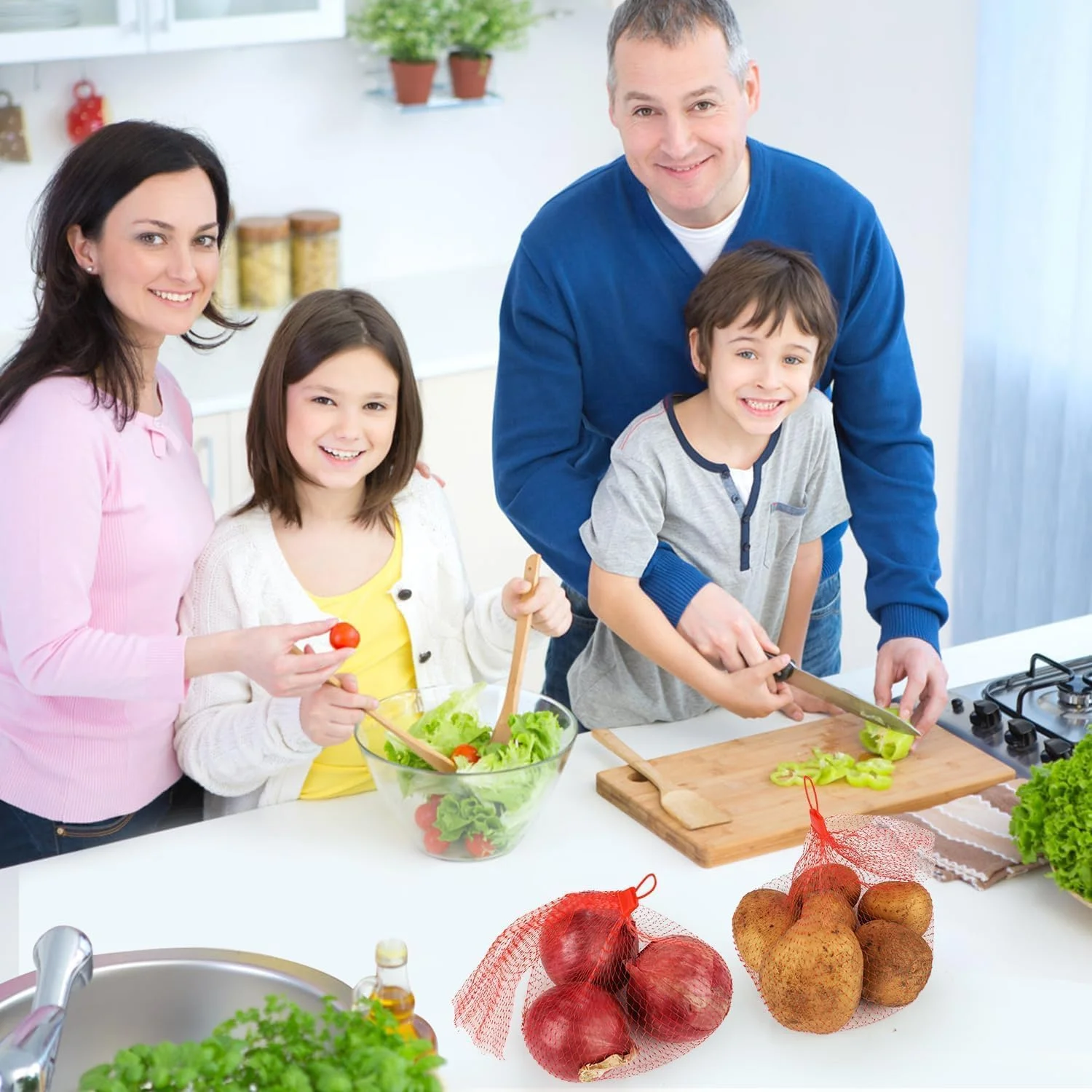 1000 عدد کیسه توری قابل استفاده مجدد، کیسه های 24 اینچی برای پخت غذاهای دریایی مانند خرچنگ و صدف، کیسه توری تنفسی برای نگهداری پیاز، سیب زمینی، سبزیجات، میوه ها و غذاهای دریایی