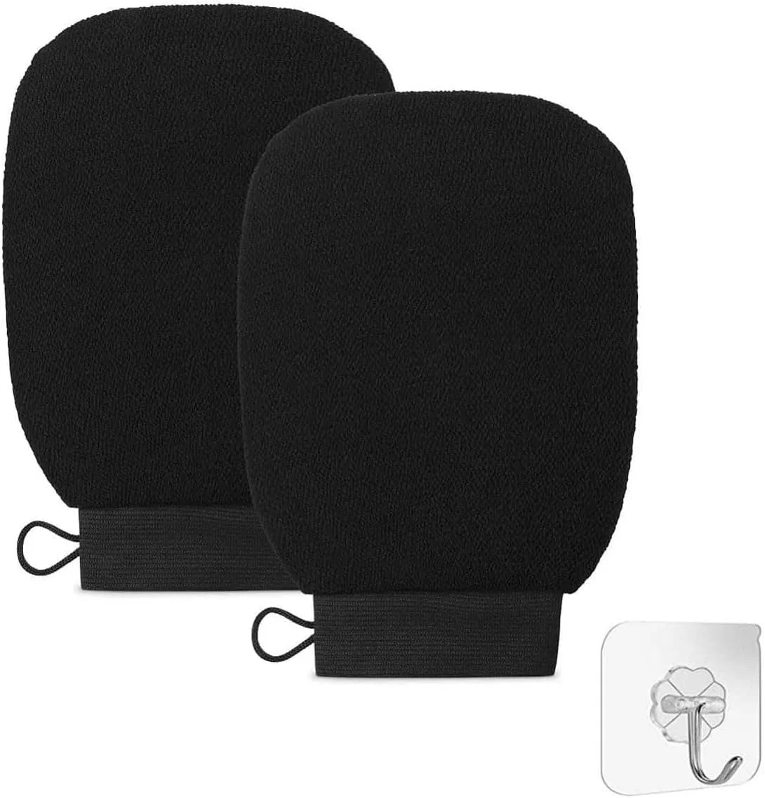 دستکش لایه بردار مشکی دو عددی به همراه آویز – پاکسازی عمیق منافذ، احیای پوست و دستکش های اسپا سازگار با محیط زیست برای آقایان و بانوان دستکش لایه بردار مشکی دو عددی به همراه آویز – پاکسازی عمیق منافذ، احیای پوست و دستکش های اسپا سازگار با محیط زیست برای آقایان و بانوان