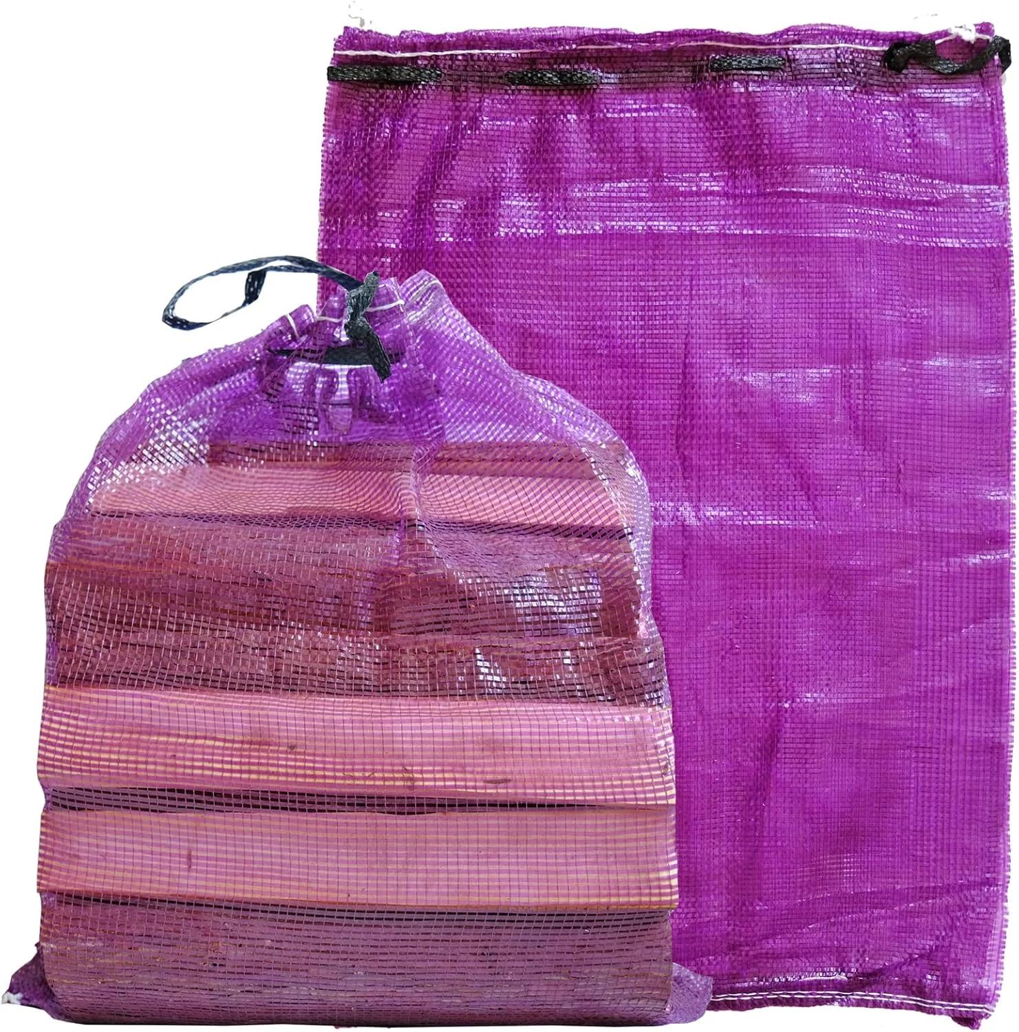 کیسه توری هیزم deebree، 55 × 80 سانتی متر، کیسه های خرچنگ، کیسه هیزم برای فروش، کیسه توری پیاز، کیسه توری سیب زمینی، کیسه توری چوب برای هیزم فله (بسته 10 عددی)