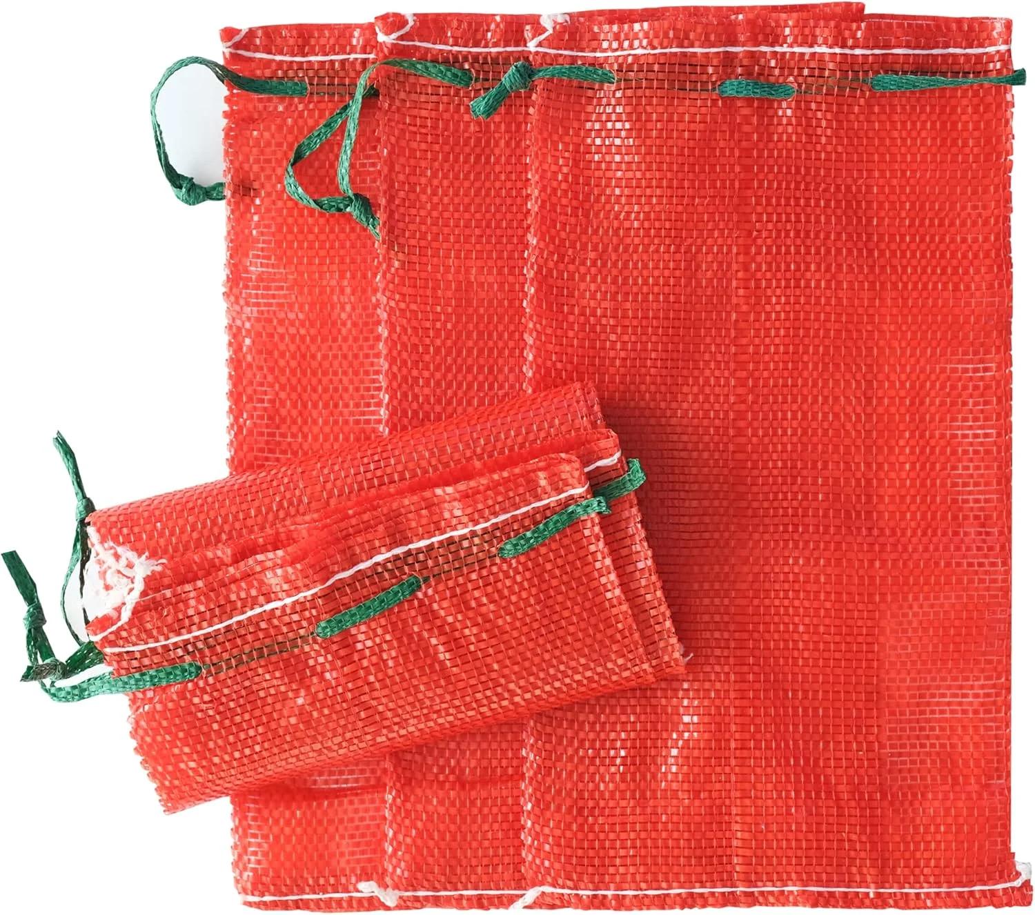 کیسه های توری پیاز deebree، کیسه های توری 28 × 45 سانتی متری برای نگهداری سبزیجات، قابل استفاده مجدد و تنفسی با بند کشی برای پیاز، سیب زمینی، مرکبات، خرچنگ، قرمز (بسته 100 عددی)