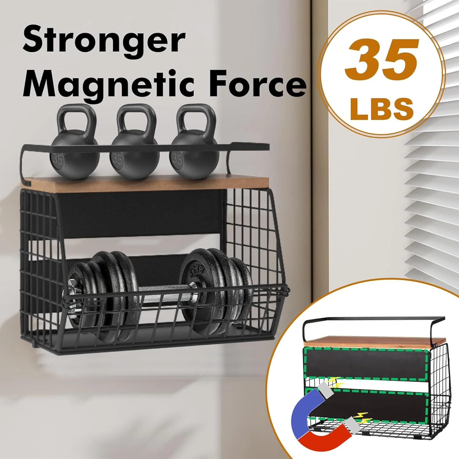 ست 2 عددی قفسه مغناطیسی Clothink برای یخچال، سبد سیمی آویز دیواری برای نگهداری و سازماندهی پیاز و سیب زمینی، ادویه جات، تنقلات، میوه و سبزیجات، مناسب برای انبار، پیشخوان آشپزخانه، RV و خشکشویی