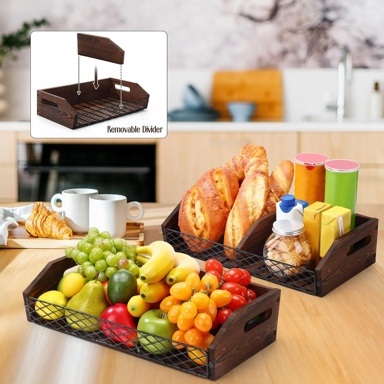 سبد ذخیره سازی چوبی دو محفظه ای Blushtier، سازمان دهنده انبار و سبدهای ذخیره سازی، سبد میوه سیب زمینی و پیاز برای پیشخوان آشپزخانه و نگهداری سبزیجات، قهوه ای سبد ذخیره سازی چوبی دو محفظه ای Blushtier، سازمان دهنده انبار و سبدهای ذخیره سازی، سبد میوه سیب زمینی و پیاز برای پیشخوان آشپزخانه و نگهداری سبزیجات، قهوه ای