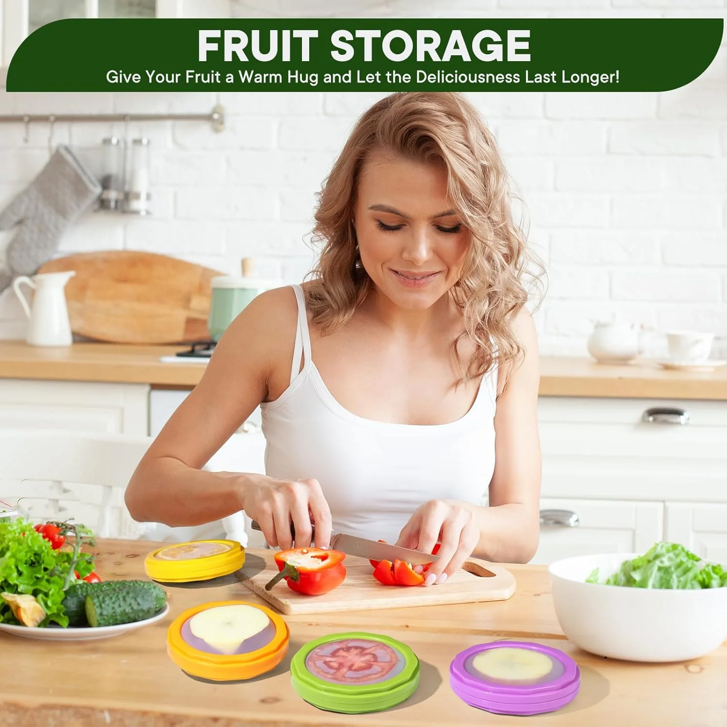 ست ۴ تکه نگهدارنده آووکادو و پیاز BHNJUTM، نگهدارنده آووکادو، نگهدارنده گوجه فرنگی، ظروف نگهداری مواد غذایی سیلیکونی قابل استفاده مجدد و نگهدارنده لیمو، سیر و سیب زمینی