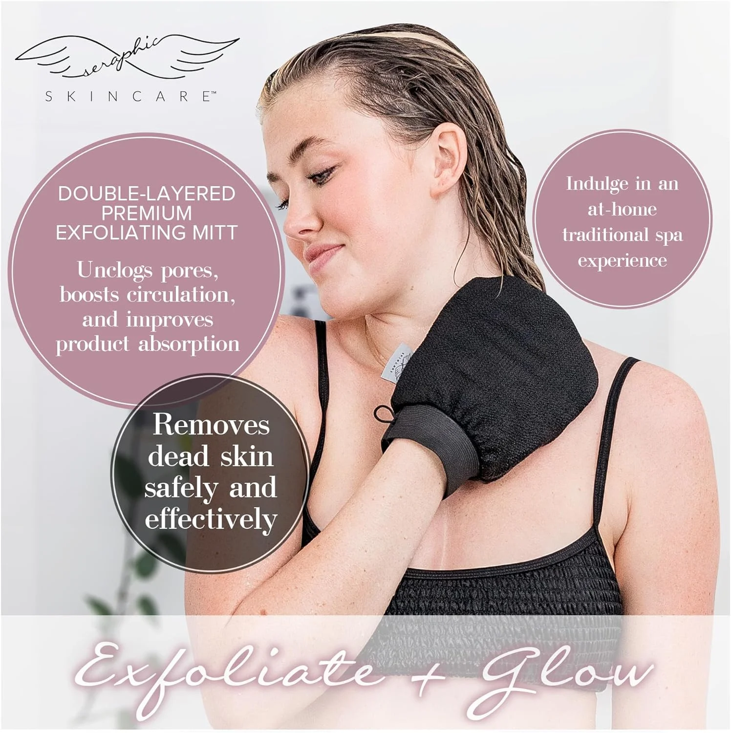 دستکش لایه بردار دو لایه کره ای Seraphic Skincare برای لایه برداری عمیق - دستکش لایه بردار الیاف ویسکوز برای دستیابی به پوستی صاف و درخشان - از بین برنده و پخش کننده برنزه کننده خودکار برای برنزه شدن یکنواخت و بی نقص دستکش لایه بردار دو لایه کره ای Seraphic Skincare برای لایه برداری عمیق - دستکش لایه بردار الیاف ویسکوز برای دستیابی به پوستی صاف و درخشان - از بین برنده و پخش کننده برنزه کننده خودکار برای برنزه شدن یکنواخت و بی نقص