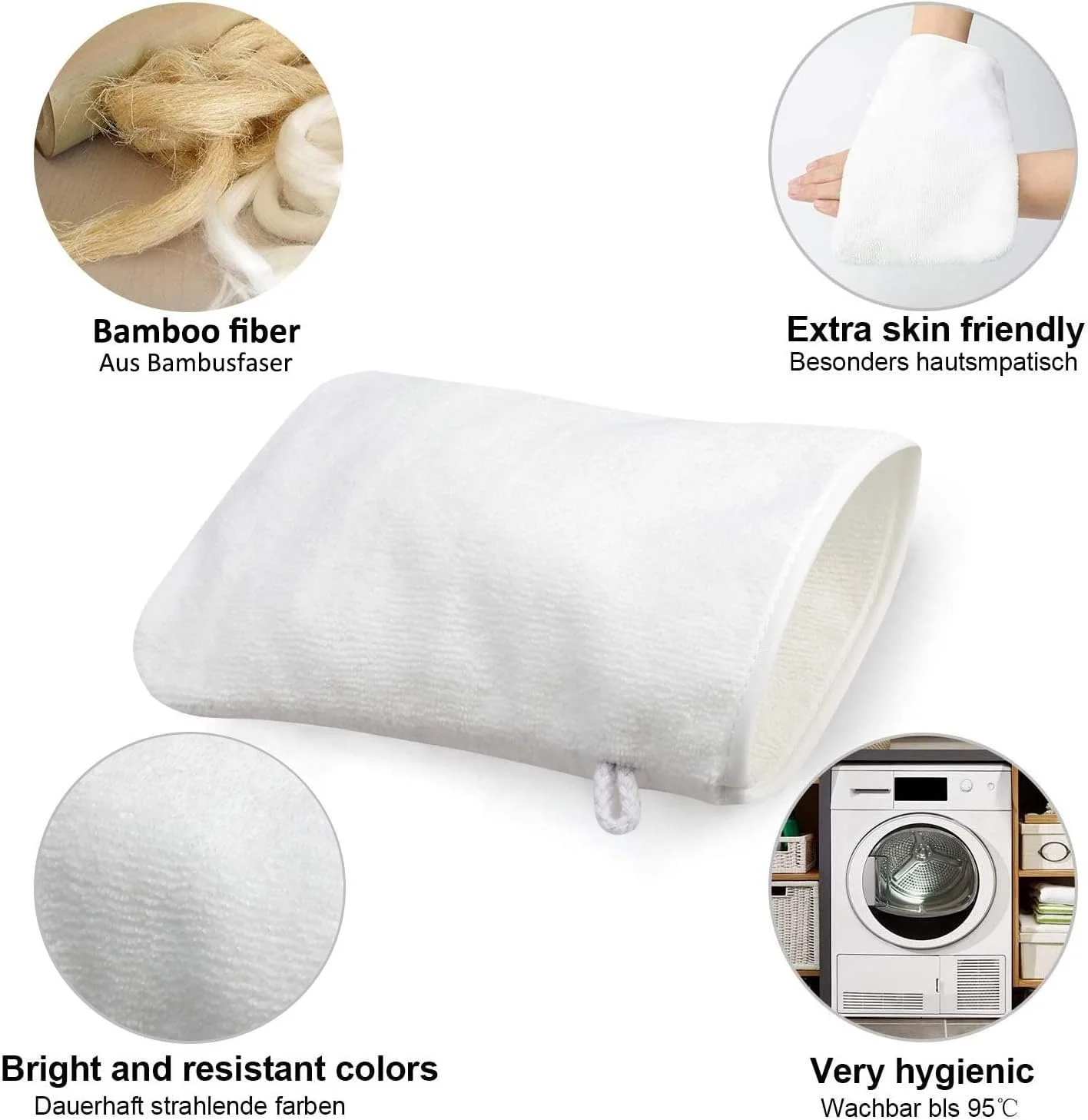 PHOGARY 10 Pack Microfiber Body Wash Mitts, Soft Face Mitten, Bath Spa Cloth, Reusable Makeup Remover Mitt Gloves, European Style Wash Cloth, 6×8 inch (White) PHOGARY 10 Pack Microfiber Body Wash Mitts, Soft Face Mitten, Bath Spa Cloth, Reusable Makeup Remover Mitt Gloves, European Style Wash Cloth, 6×8 inch (White)