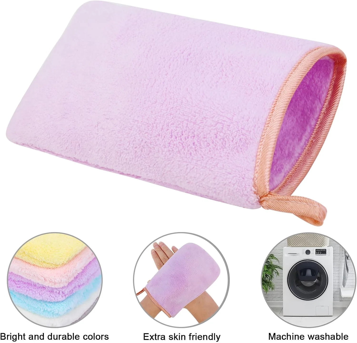 دستمال حوله ای میکروفایبر شستشوی بدن PHOGARY، بسته 6 عددی، 15x21 سانتی متر، فوق العاده جاذب و نرم، پارچه اسپا برای پاکسازی صورت و بدن، دستکش های پاک کننده آرایش قابل استفاده مجدد، 6 رنگ