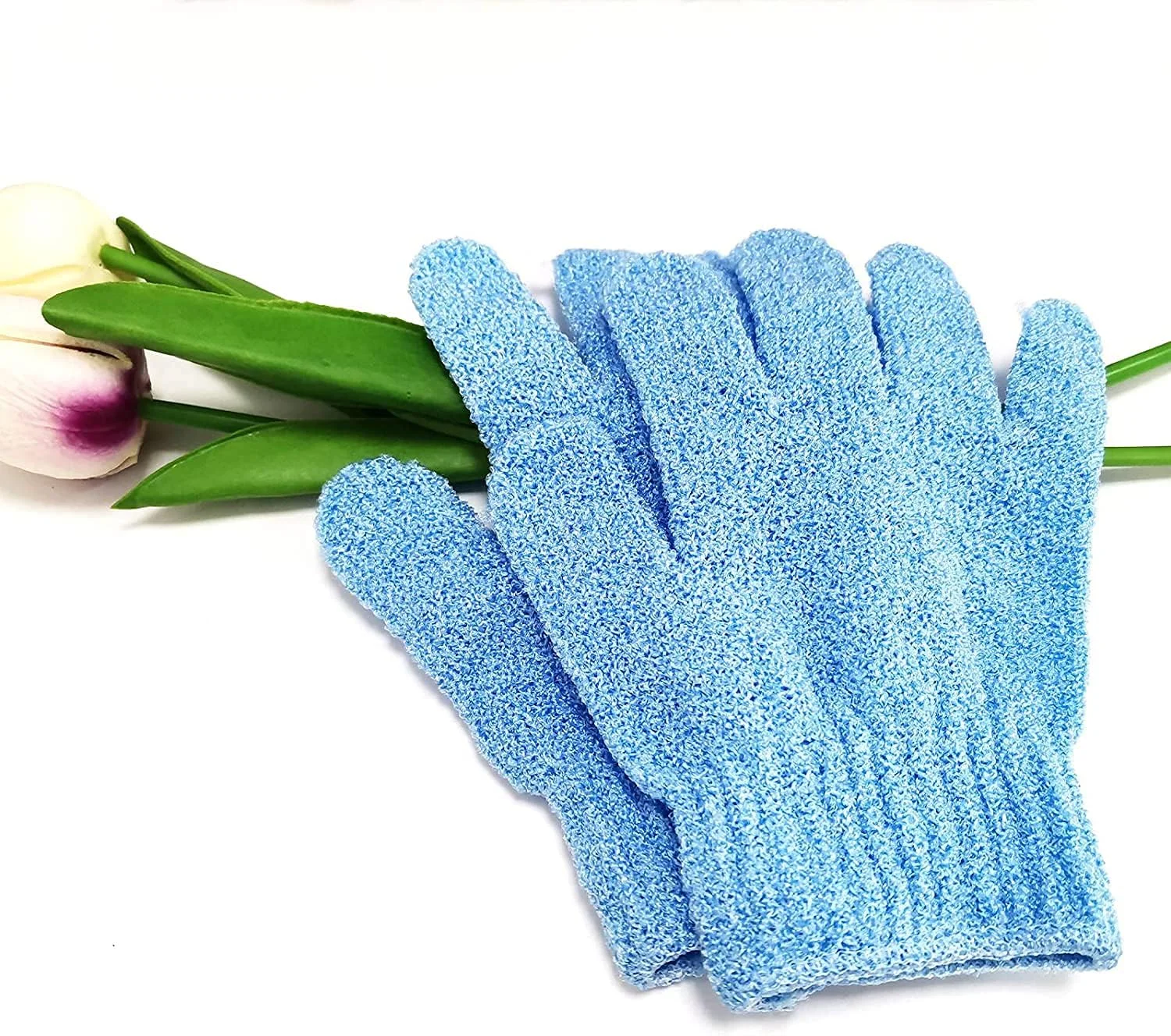 دو عدد دستکش لایه بردار بدن، دستکش حمام اسکراب بدن، دستکش لایه بردار دو طرفه برای پاکسازی بدن، اسکرابر دوش پوست (آبی) دو عدد دستکش لایه بردار بدن، دستکش حمام اسکراب بدن، دستکش لایه بردار دو طرفه برای پاکسازی بدن، اسکرابر دوش پوست (آبی)