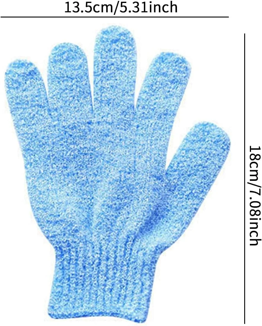 دو عدد دستکش لایه بردار بدن، دستکش حمام اسکراب بدن، دستکش لایه بردار دو طرفه برای پاکسازی بدن، اسکرابر دوش پوست (آبی) دو عدد دستکش لایه بردار بدن، دستکش حمام اسکراب بدن، دستکش لایه بردار دو طرفه برای پاکسازی بدن، اسکرابر دوش پوست (آبی)