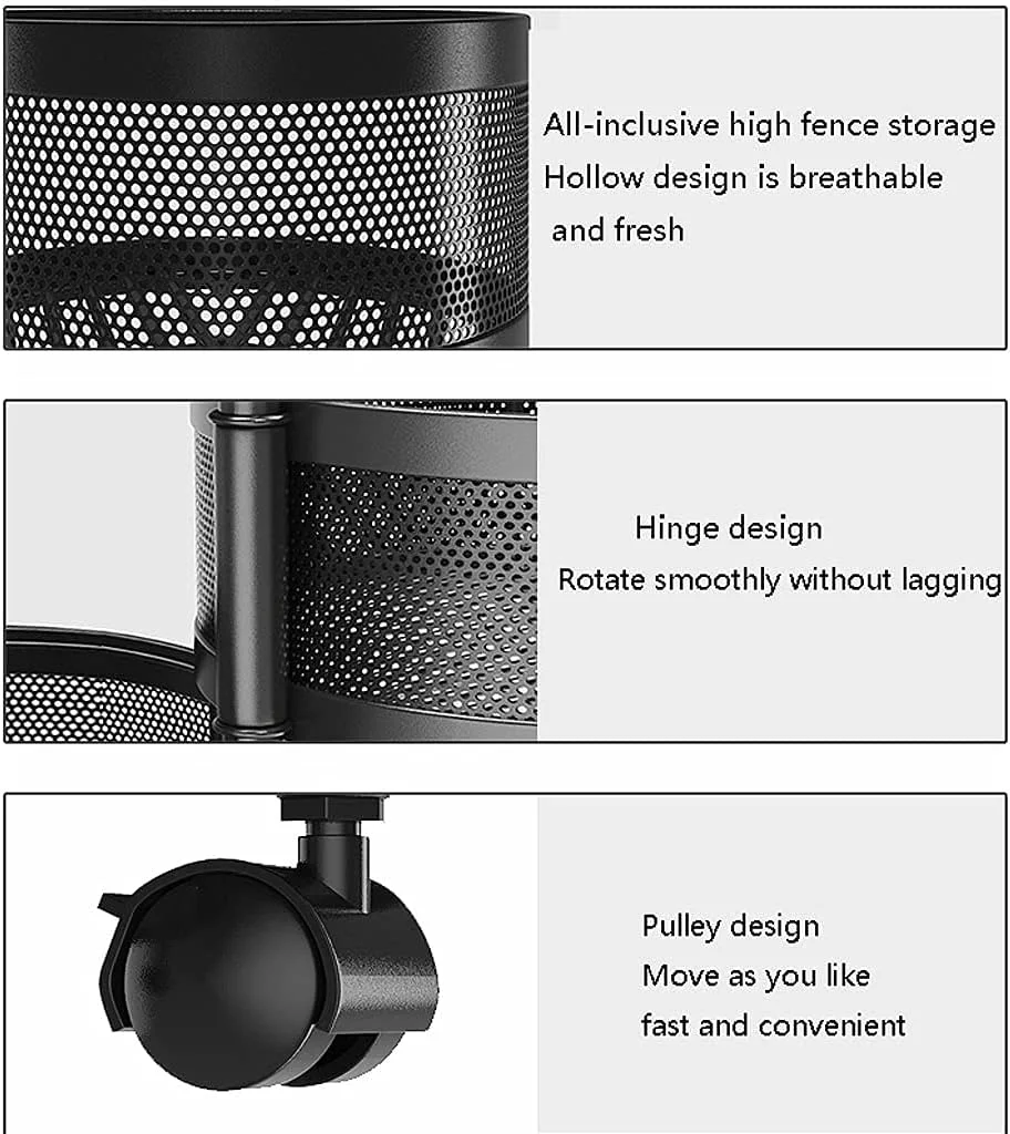 قفسه سبزیجات آشپزخانه BaiBnn، سبد ذخیره سازی سیب زمینی و پیاز فلزی، سبد سازمان دهنده ذخیره میوه و سبزیجات با چرخ، مناسب برای آشپزخانه، اتاق نشیمن، اتاق خواب، ضد زنگ و ضد رطوبت