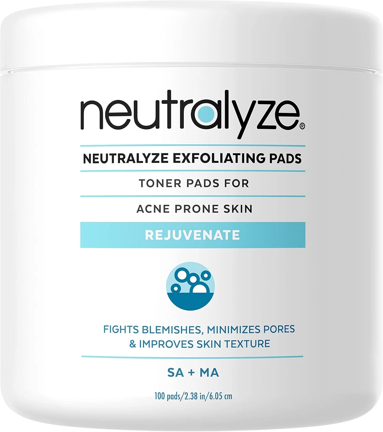 پدهای لایه بردار نوترالیز (100 عدد) - پدهای درمان آکنه با حداکثر قدرت با 2% اسید سالیسیلیک + 1% اسید ماندلیک + فناوری مراقبت از پوست نیتروژن بوست پدهای لایه بردار نوترالیز (100 عدد) - پدهای درمان آکنه با حداکثر قدرت با 2% اسید سالیسیلیک + 1% اسید ماندلیک + فناوری مراقبت از پوست نیتروژن بوست