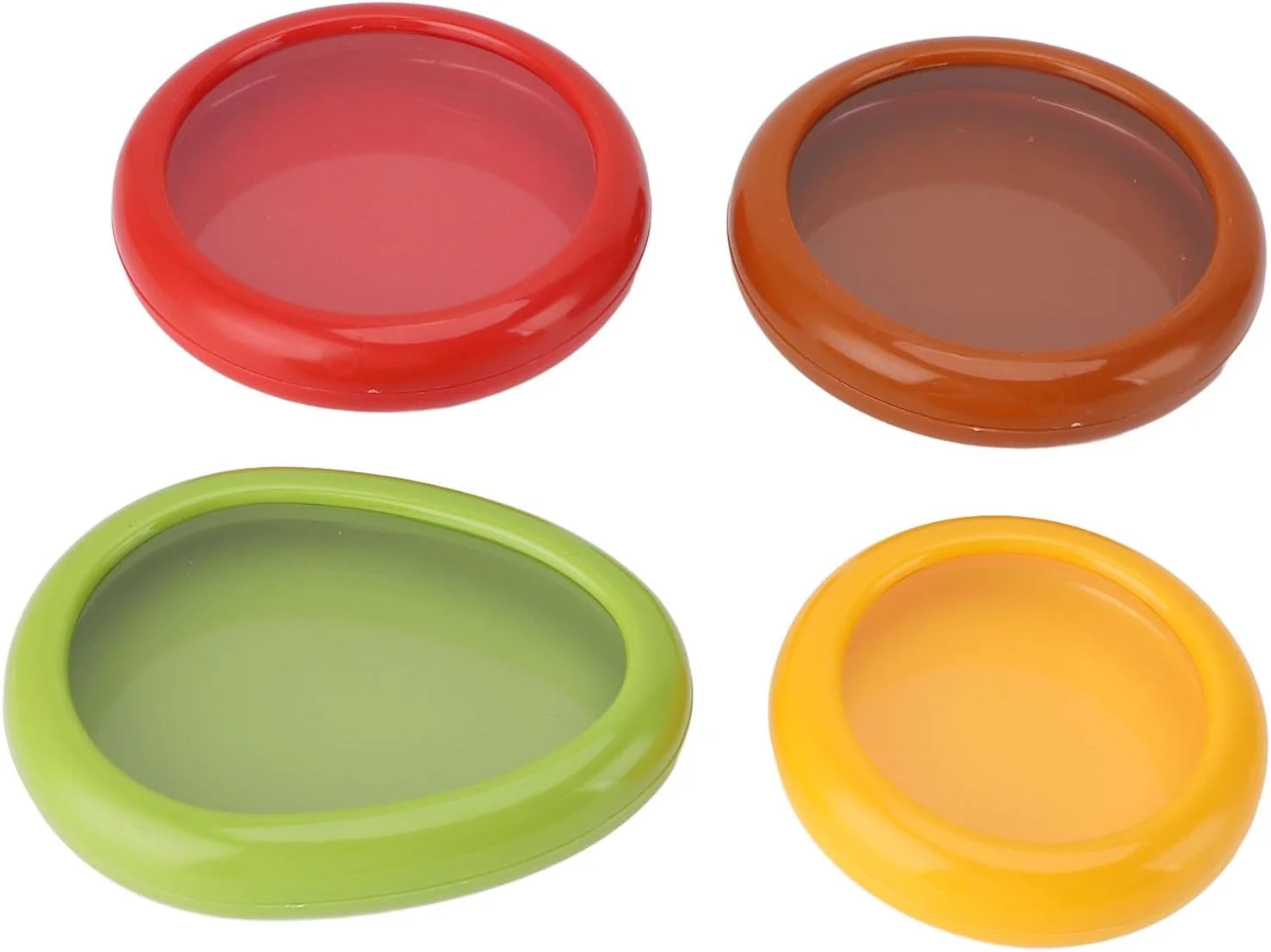 نگهدارنده آووکادو و گوجه فرنگی Asixxsix، مجموعه 4 عددی ظروف نگهداری مواد غذایی قابل استفاده مجدد با فیلم سیلیکونی ABS برای یخچال، ایده آل برای سیر، پیاز، لیمو و سیب زمینی