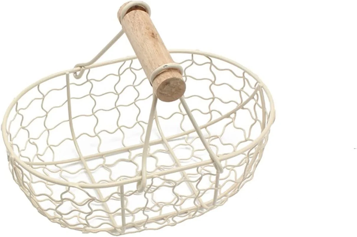 ظرف میوه AUEMNUR سبد نان آهنی سبد فلزی ذخیره سازی میوه با دسته دکور (بژ) ظرف میوه AUEMNUR سبد نان آهنی سبد فلزی ذخیره سازی میوه با دسته دکور (بژ)