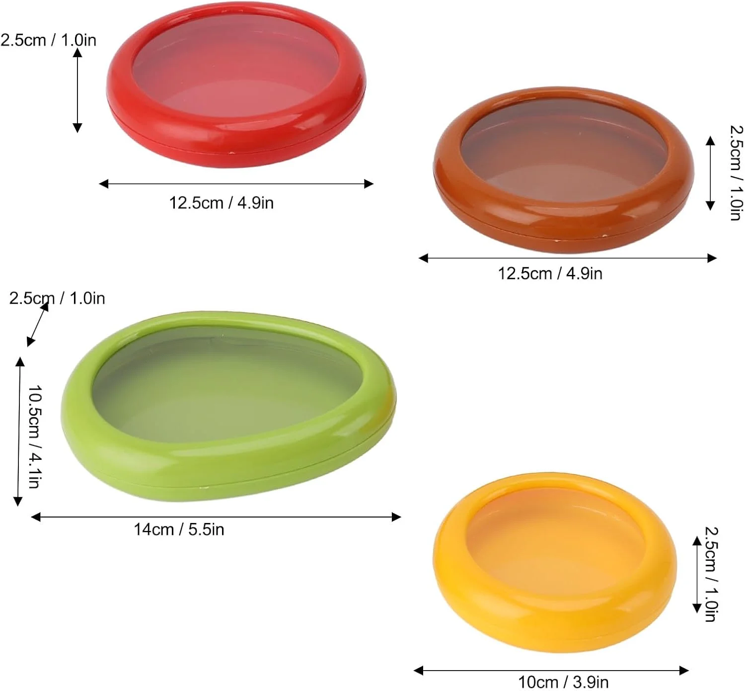 نگهدارنده آووکادو و گوجه فرنگی Asixxsix، مجموعه 4 عددی ظروف نگهداری مواد غذایی قابل استفاده مجدد با فیلم سیلیکونی ABS برای یخچال، ایده آل برای سیر، پیاز، لیمو و سیب زمینی