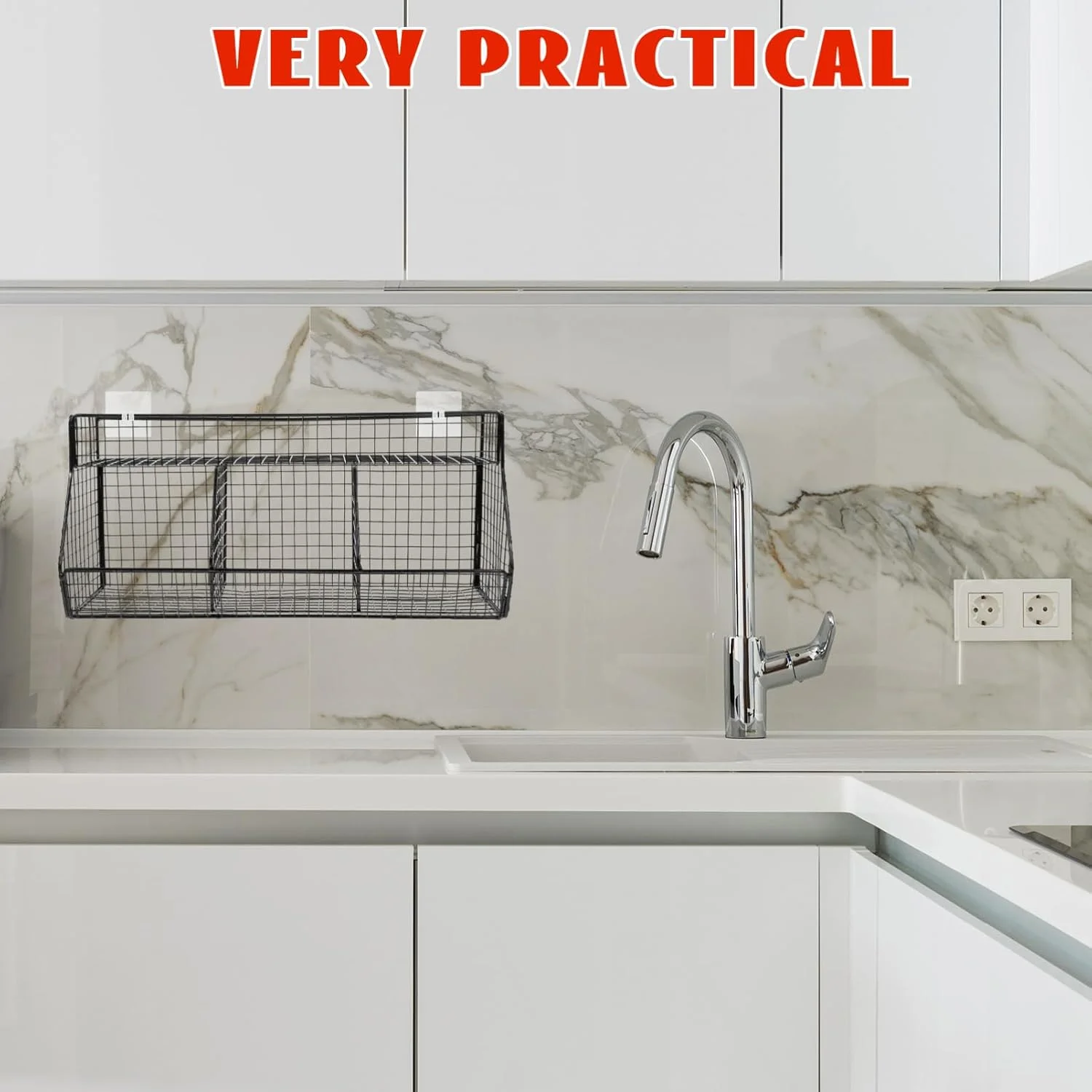 سبد میوه آویز دیواری Alipis برای پیشخوان آشپزخانه، سبد سیمی فلزی دیواری برای میوه، پیاز، سبزیجات، زنجبیل، سیر - مشکی