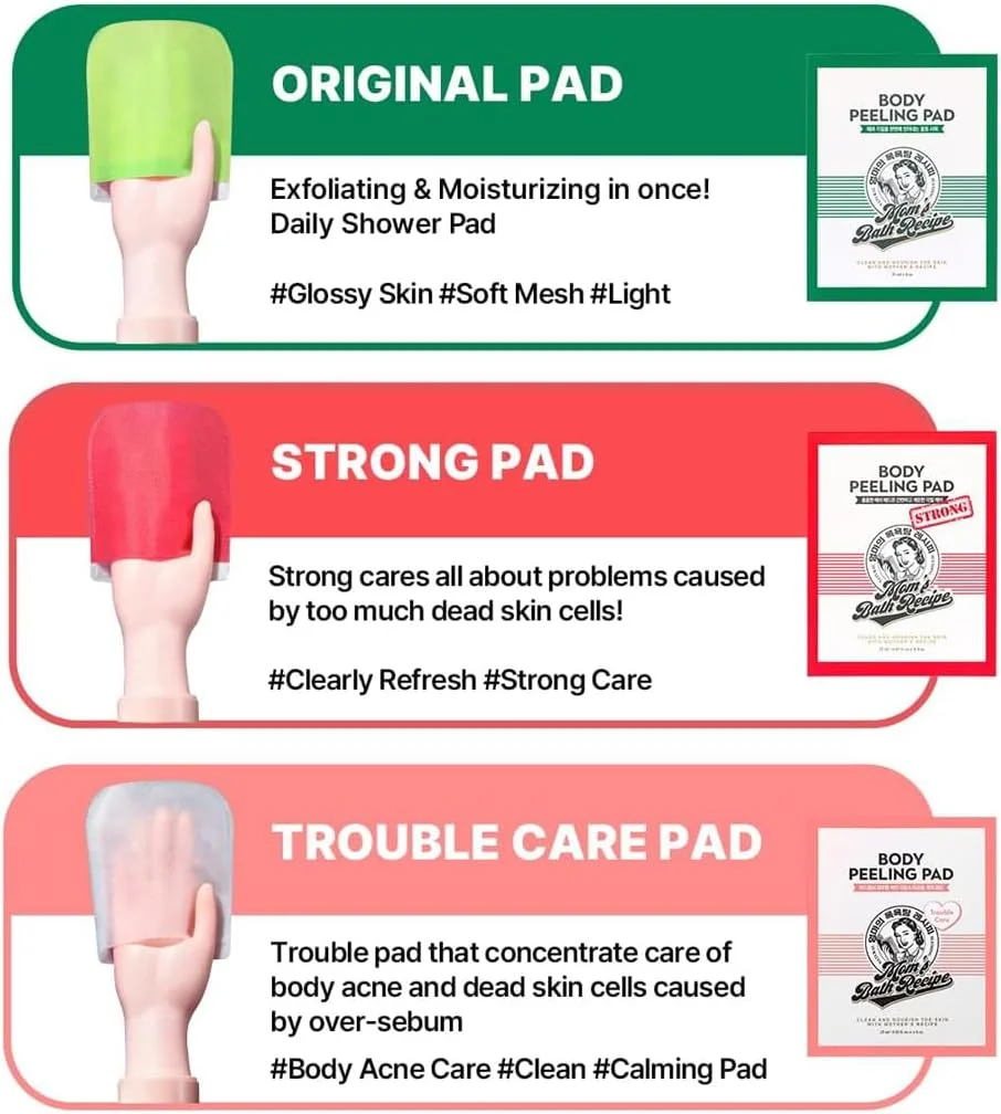 پد لایه بردار بدن 8 عددی کره ای Mom’s Bath Recipe مدل اورجینال - دستمال لایه بردار با عسل و ماست برای پوست های مرده و پوست صاف - دستکش شستشو و اسکراب بدن حباب دار همه کاره پد لایه بردار بدن 8 عددی کره ای Mom’s Bath Recipe مدل اورجینال - دستمال لایه بردار با عسل و ماست برای پوست های مرده و پوست صاف - دستکش شستشو و اسکراب بدن حباب دار همه کاره