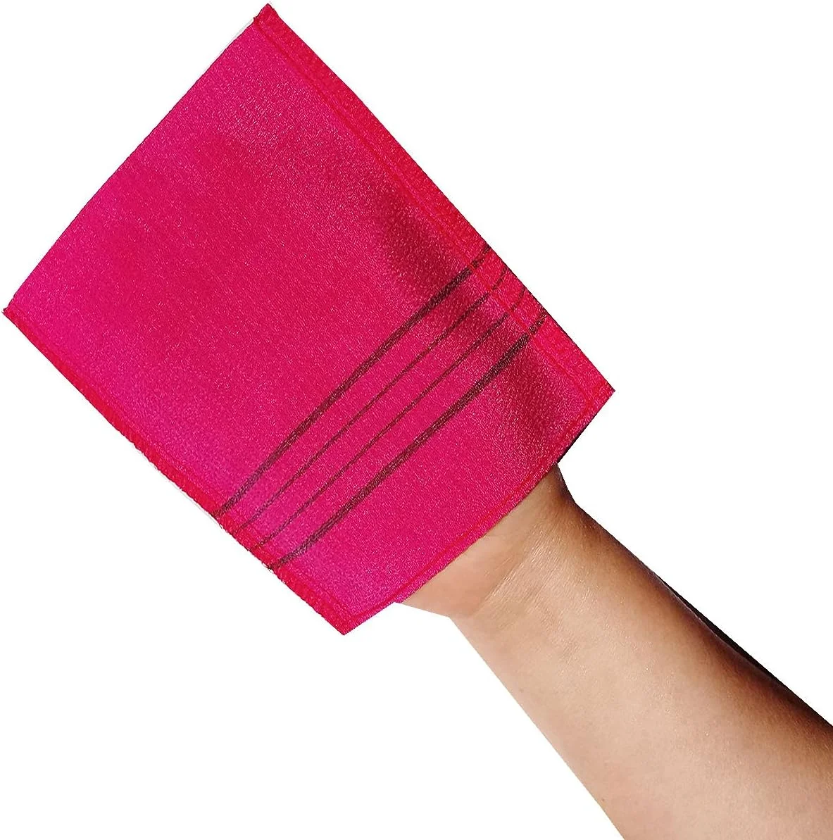 دستکش لایه بردار حمام NOPIGO کره ای آسیایی برای از بین بردن پوست مرده. اسکرابر لایه بردار بدن. دستکش لایه بردار برای اسکراب بدن (2 عدد سبز 2 عدد قرمز)