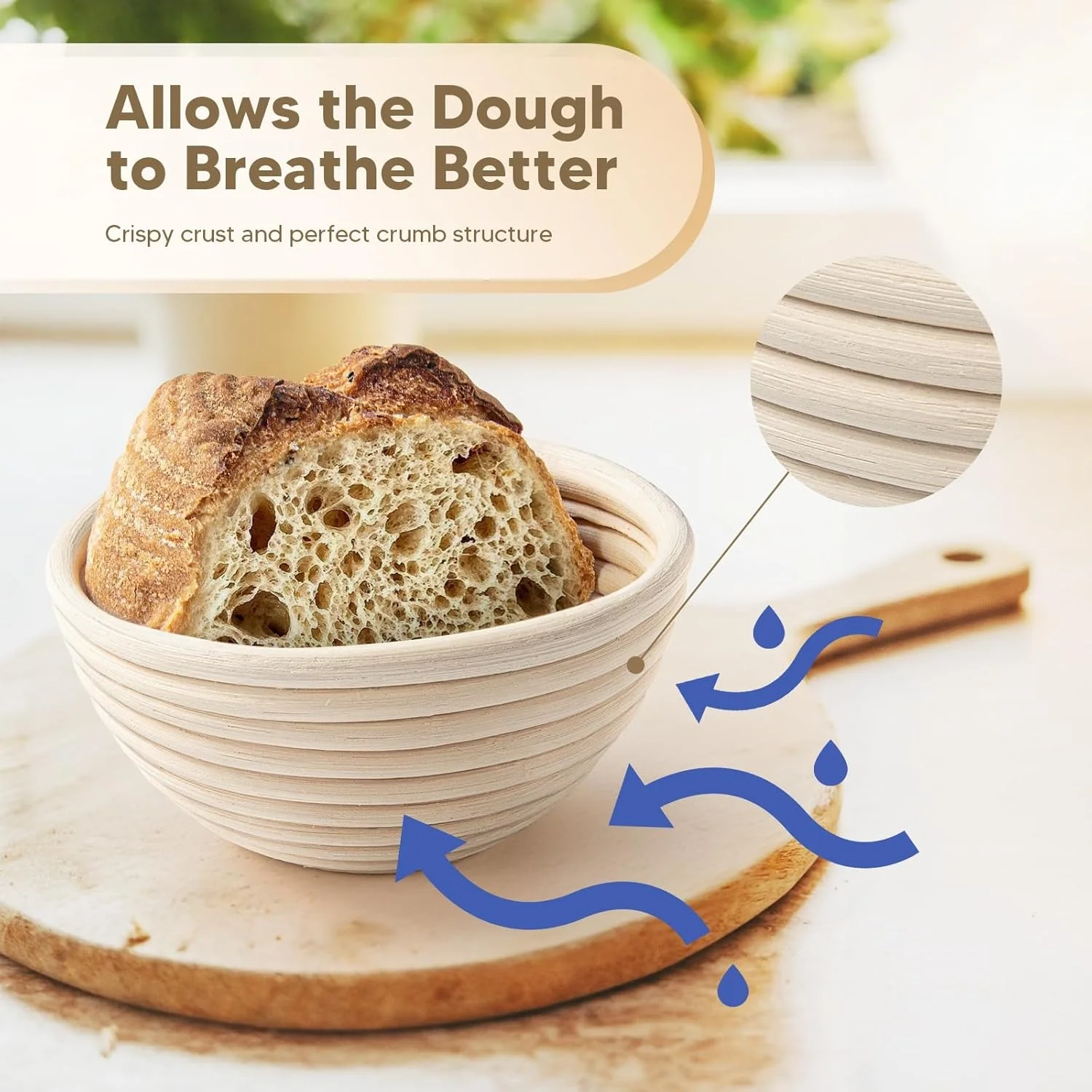 بسته چهارتایی سبد خمیرگیری نان - بنتون مینی 5 اینچی برای کاسه های نان و نان های دست ساز - ایده آل برای پخت نان ترش، تست دسته های کوچک، رتن طبیعی