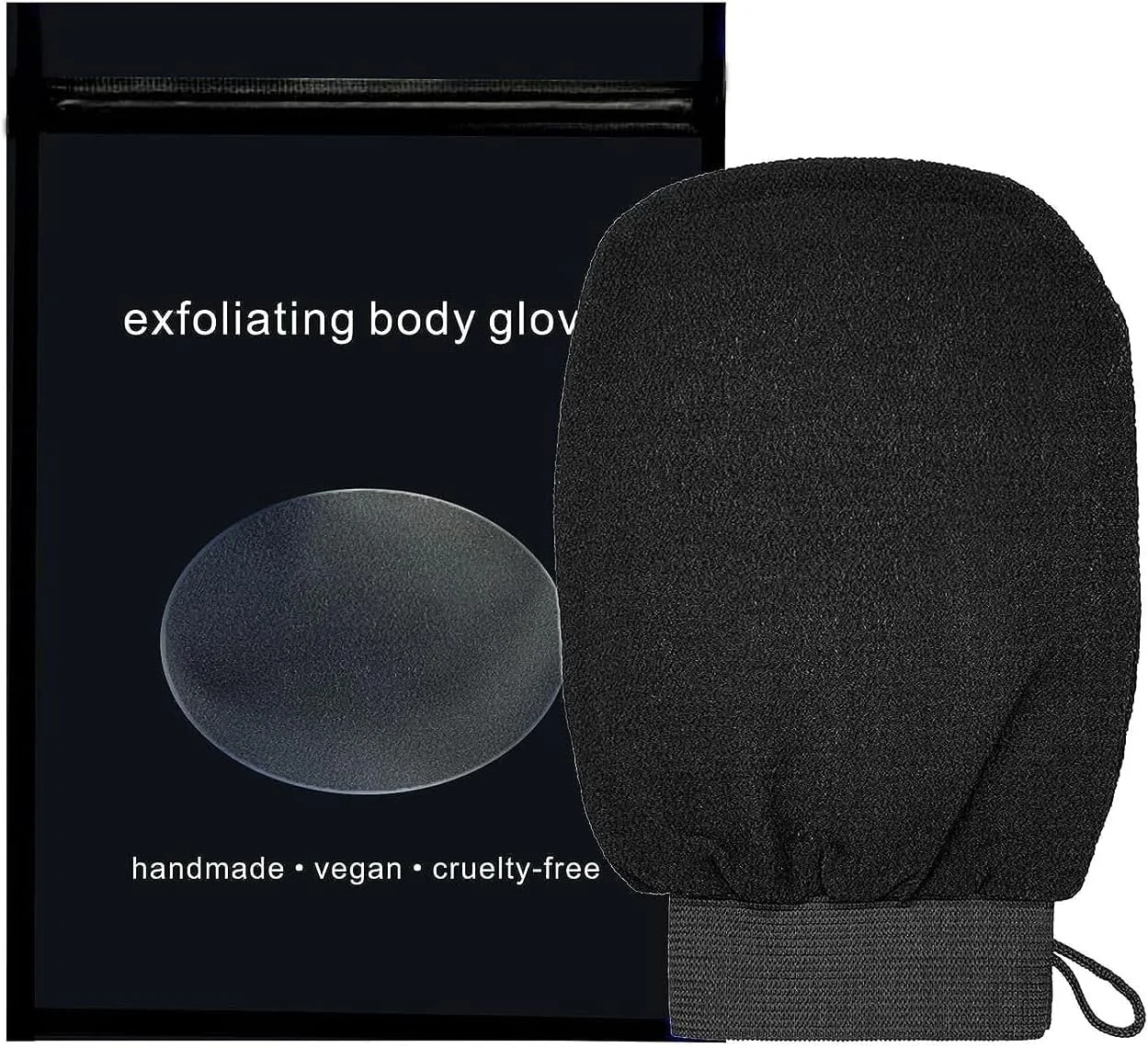 دستکش حمام جومفورمین، دستکش لایه بردار، دستکش اسکراب، دستکش حمام لایه بردار، دستکش لایه بردار، اسکرابر مخصوص بدن برای از بین بردن پوست مرده بدون آسیب رساندن به پوست (مشکی)