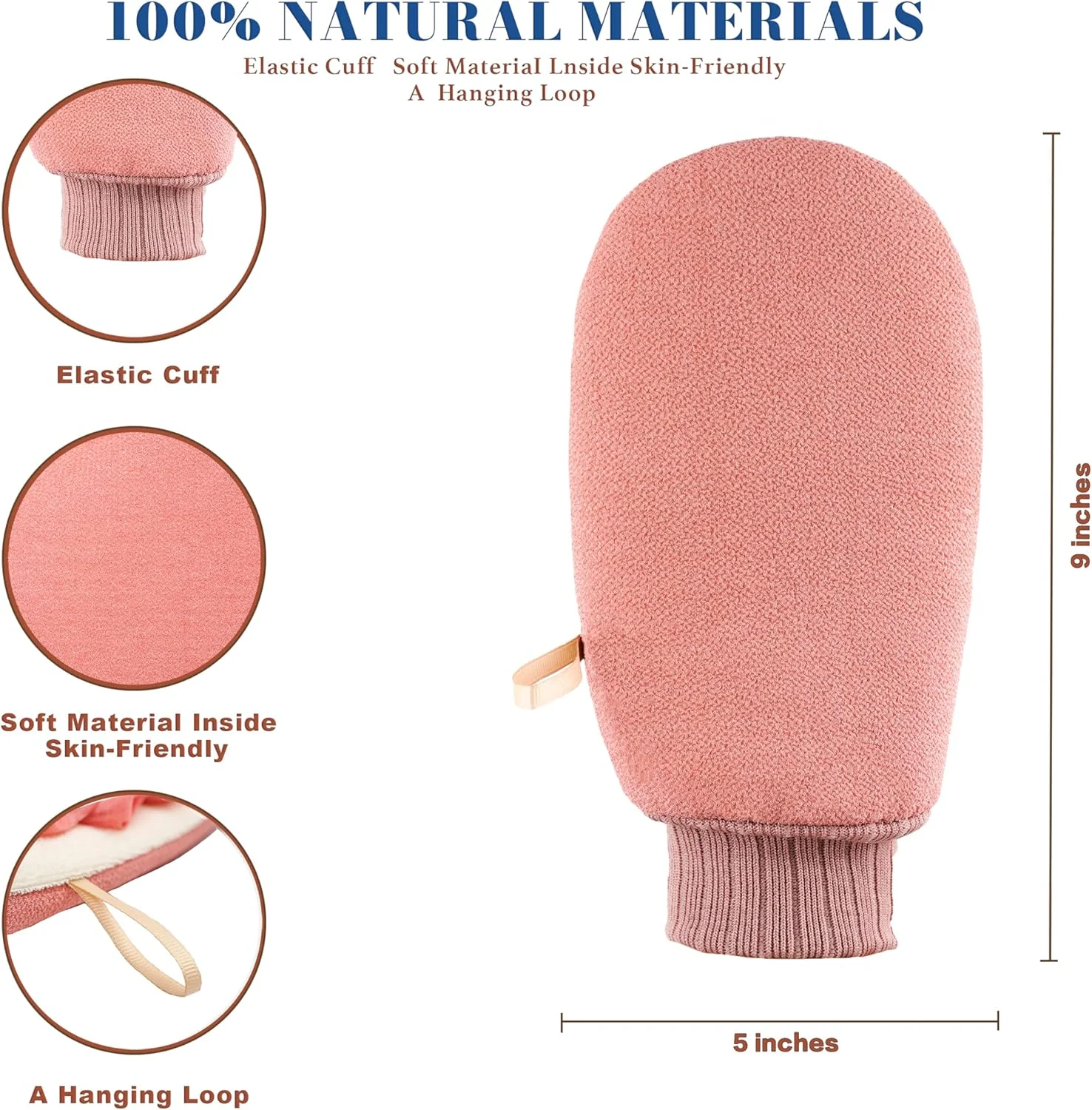 دستکش لایه بردار عمیق لوسیلاش برای حمام، دستکش لایه بردار دو طرفه، دستکش اسکراب ماساژ بدن برای اسپا خانگی، اسفنج لیف سازگار با محیط زیست، از بین برنده پوست مرده و لایه بردار بدن (صورتی) دستکش لایه بردار عمیق لوسیلاش برای حمام، دستکش لایه بردار دو طرفه، دستکش اسکراب ماساژ بدن برای اسپا خانگی، اسفنج لیف سازگار با محیط زیست، از بین برنده پوست مرده و لایه بردار بدن (صورتی)