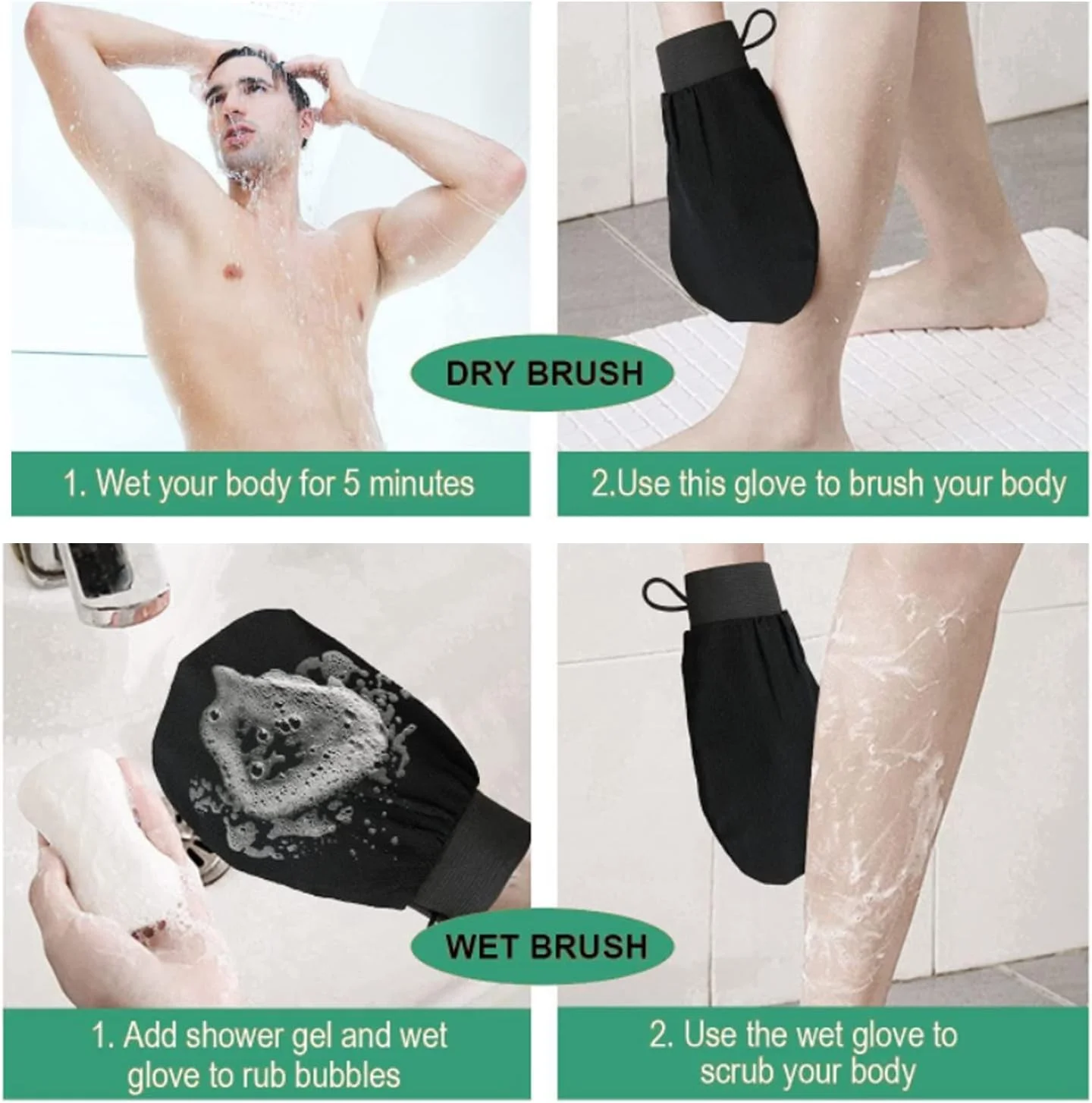 2 عدد دستکش لایه بردار عمیق برای بدن، دستکش های اسکراب حمام لایه بردار برای از بین بردن پوست مرده 2 عدد دستکش لایه بردار عمیق برای بدن، دستکش های اسکراب حمام لایه بردار برای از بین بردن پوست مرده