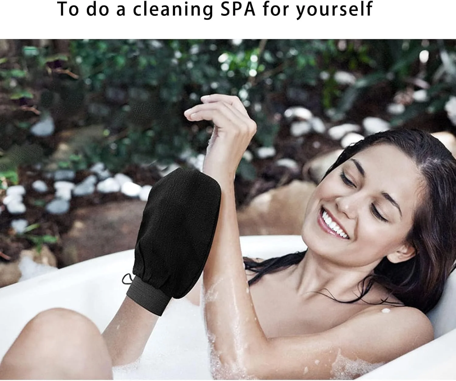 دستکش حمام جومفورمین، دستکش لایه بردار، دستکش اسکراب، دستکش حمام لایه بردار، دستکش لایه بردار، اسکرابر مخصوص بدن برای از بین بردن پوست مرده بدون آسیب رساندن به پوست (مشکی)