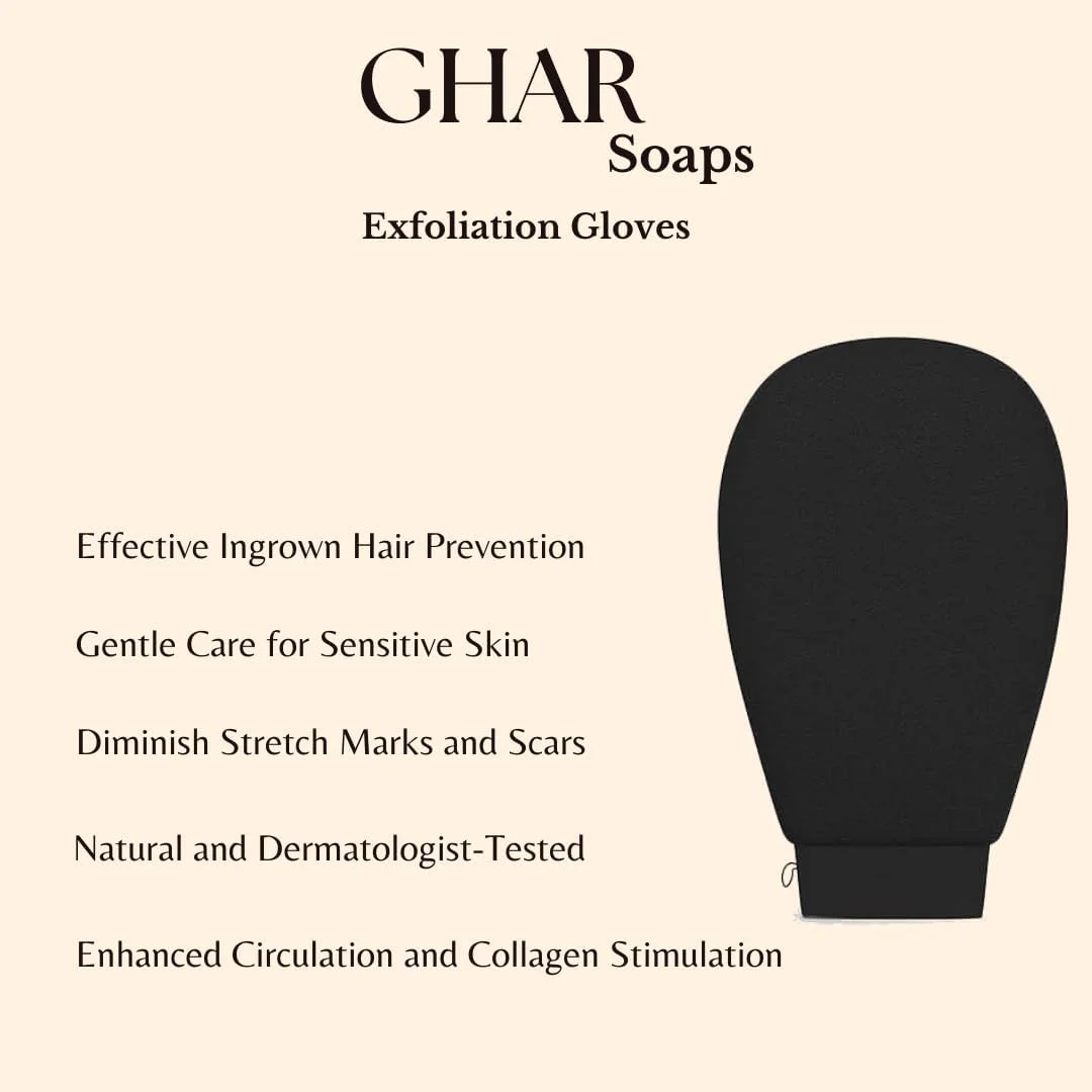 دستکش لایه بردار پوست بدن برای از بین بردن پوست مرده از Ghar Soaps | لیف برای زنان و مردان | ملایم روی پوست | استفاده آسان | دستکش اسکراب | از بین بردن سلول های مرده پوست، جوش های سرسیاه و آلودگی ها، پایدار دستکش لایه بردار پوست بدن برای از بین بردن پوست مرده از Ghar Soaps | لیف برای زنان و مردان | ملایم روی پوست | استفاده آسان | دستکش اسکراب | از بین بردن سلول های مرده پوست، جوش های سرسیاه و آلودگی ها، پایدار