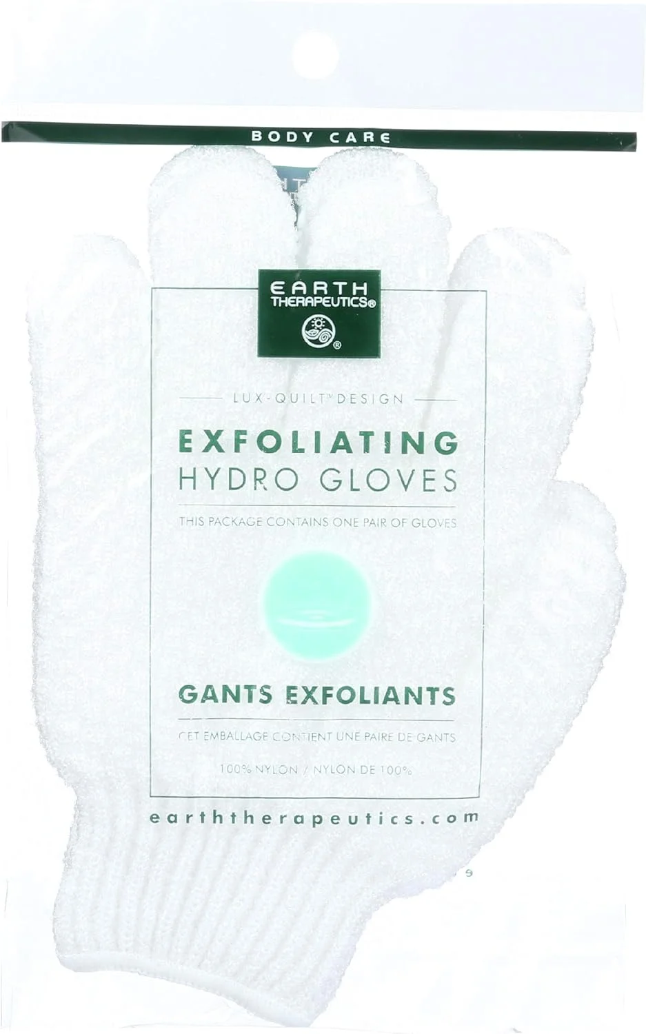 Earth Therapeutics Hydro Exfoliating Gloves, White, 1 Pair