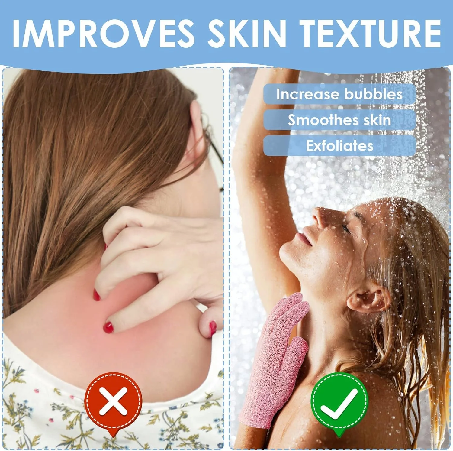 ELECDON Exfoliating Gloves - Premium Scrub Wash Mitt for Shower,Spa,Massage and Body Scrubs - Spa Exfoliation Accessories For Men and Women ELECDON Exfoliating Gloves - Premium Scrub Wash Mitt for Shower,Spa,Massage and Body Scrubs - Spa Exfoliation Accessories For Men and Women