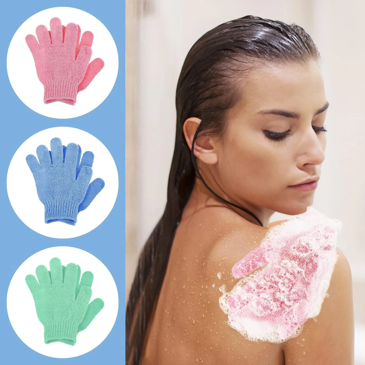 ELECDON Exfoliating Gloves - Premium Scrub Wash Mitt for Shower,Spa,Massage and Body Scrubs - Spa Exfoliation Accessories For Men and Women ELECDON Exfoliating Gloves - Premium Scrub Wash Mitt for Shower,Spa,Massage and Body Scrubs - Spa Exfoliation Accessories For Men and Women