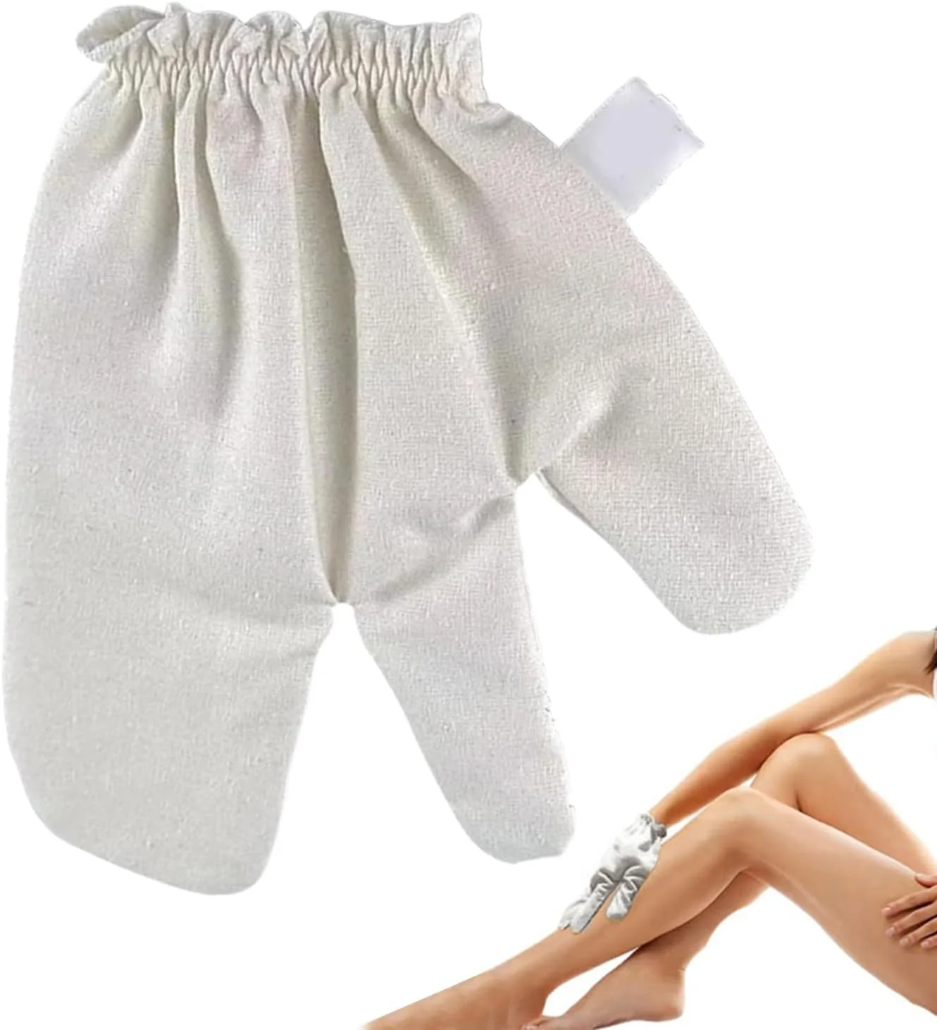 دستکش ماساژ ابریشم خام - دستکش اسپا برای برس خشک کردن، دستکش ابریشم خام طبیعی با مچ بند کشسان برای حمام، دوش اسپا، تغذیه و ماساژ پوست