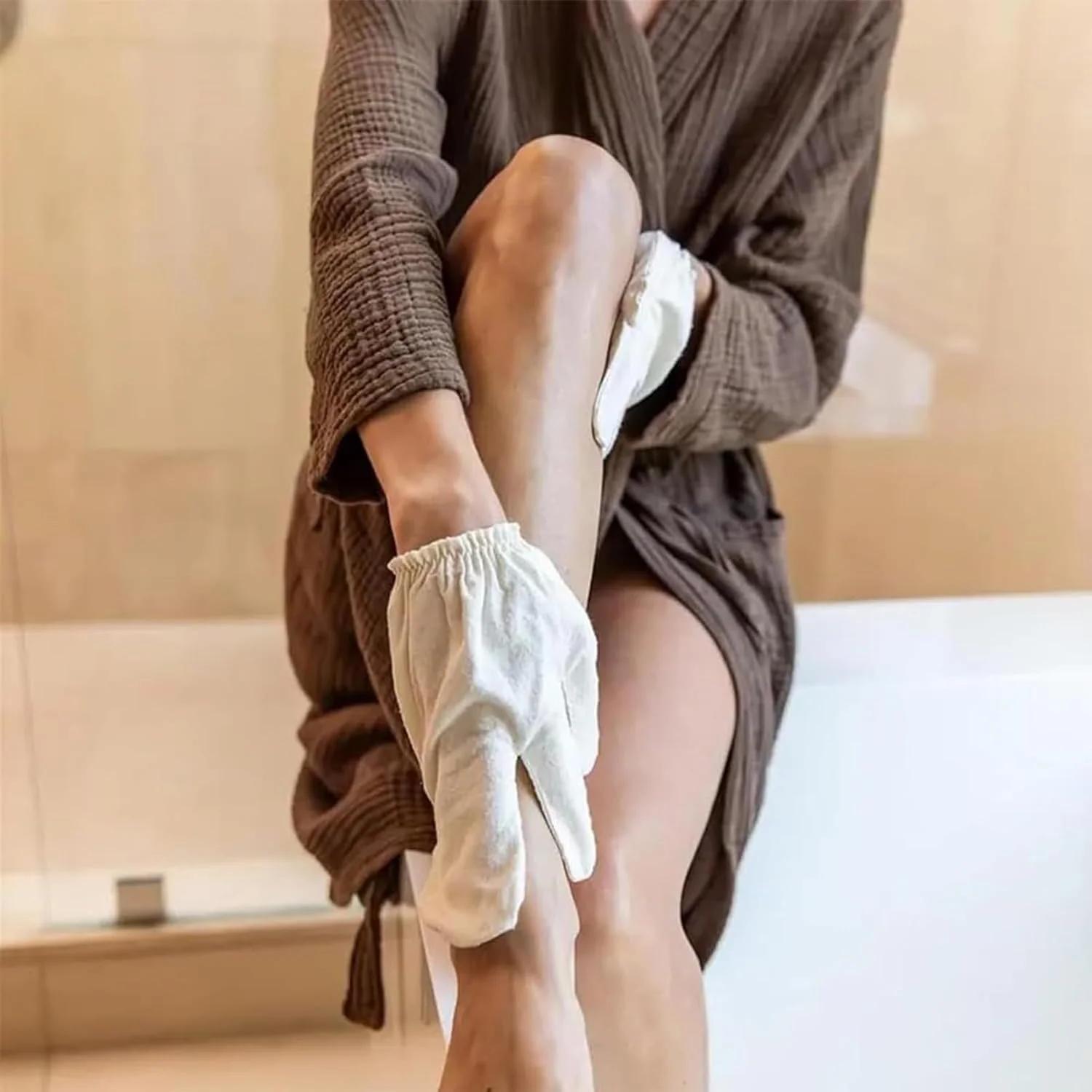دستکش ماساژ ابریشم خام - دستکش اسپا برای برس خشک کردن، دستکش ابریشم خام طبیعی با مچ بند کشسان برای حمام، دوش اسپا، تغذیه و ماساژ پوست - تصویر 2 دستکش ماساژ ابریشم خام - دستکش اسپا برای برس خشک کردن، دستکش ابریشم خام طبیعی با مچ بند کشسان برای حمام، دوش اسپا، تغذیه و ماساژ پوست - تصویر 2
