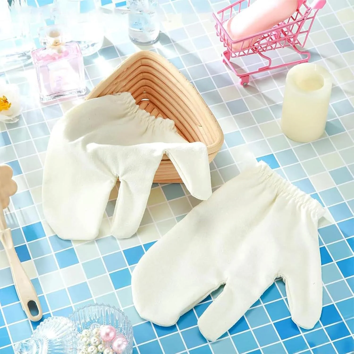 دستکش حمام | دستکش ابریشمی شستشوی بدن - اسکرابر صورت قابل استفاده مجدد، دستکش پوستی برای مسافرت منزل مردان و زنان ماساژ تمیز کردن صورت پا دستکش حمام | دستکش ابریشمی شستشوی بدن - اسکرابر صورت قابل استفاده مجدد، دستکش پوستی برای مسافرت منزل مردان و زنان ماساژ تمیز کردن صورت پا