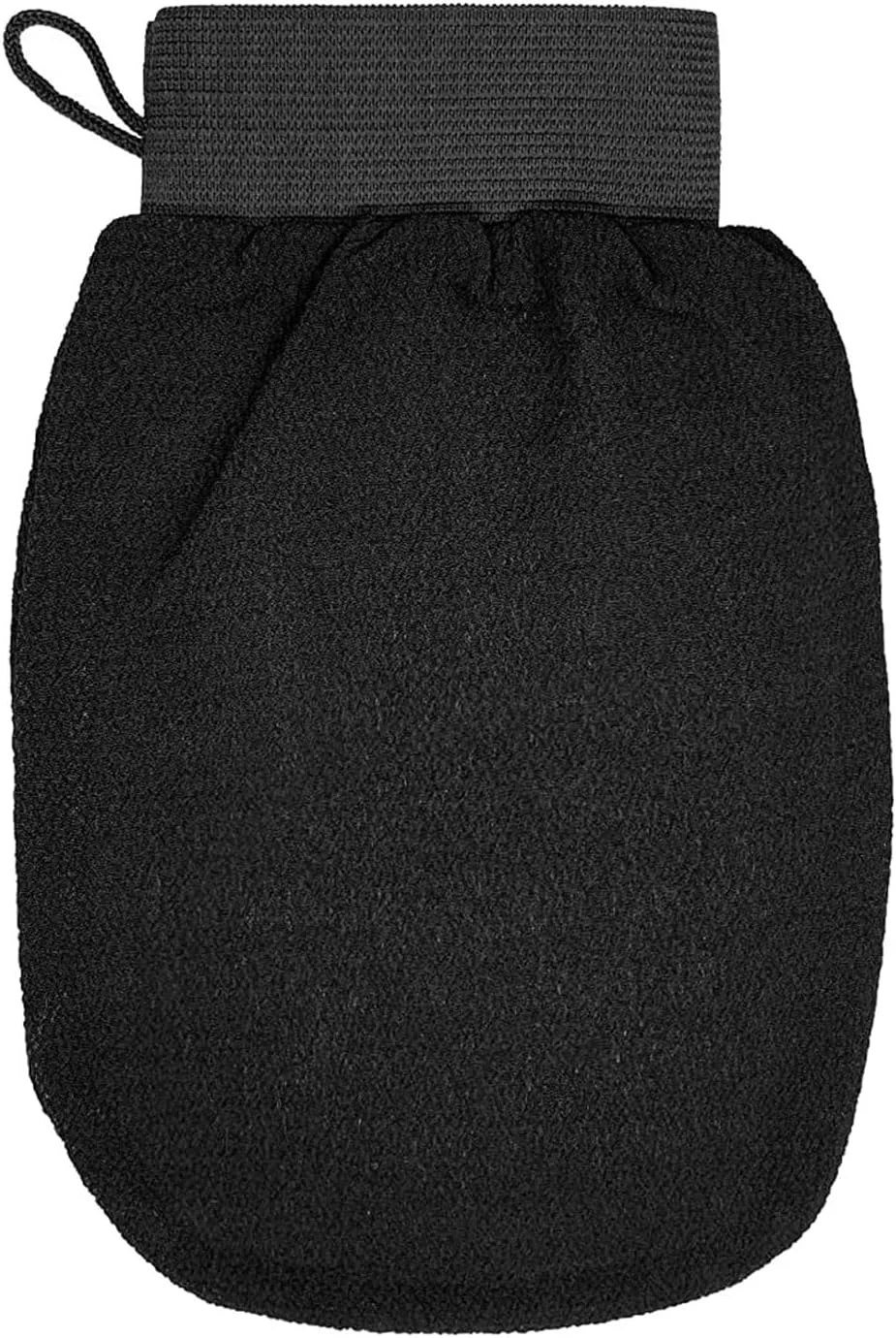 دستکش حمام و دوش سوراندی، اسکرابر بدن برای لایه برداری، پاکسازی و ماساژ، جنس سیلیکونی، طراحی طناب آویز برای پشت، گردن، شانه ها، پاها، و نواحی دور از دسترس (مشکی)