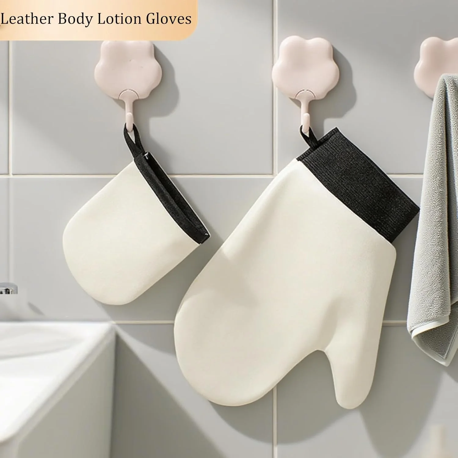دستکش برنزه کننده، دستکش لوسیون بدن چرمی - اپلیکاتور پشت قابل شستشو برای روغن های حمام اسپا لوسیون موس آرایش باشگاه روزانه ساحل مسافرت شب تولد
