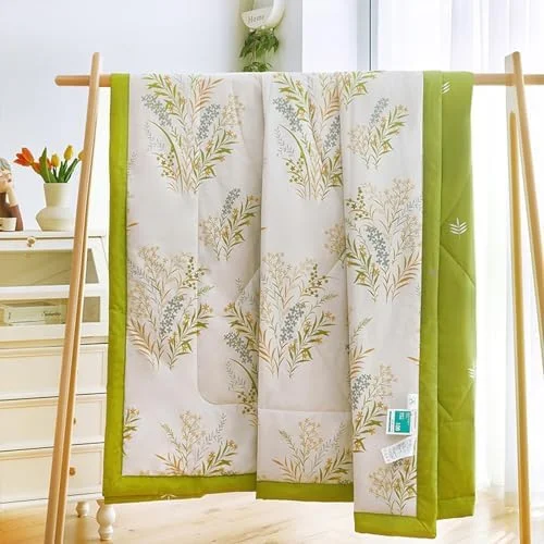 All Season Lightweight Cooling Comforter Queen Full/Size Breathable Cold Touch Cotton Blanket for Night Sweats, Hot Sleepers 27,180x220cm