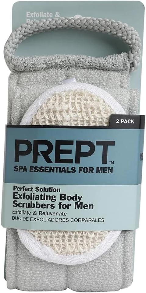 لیف لوفا طبیعی PREPT، اسکرابر لایه بردار بدن، اسکرابرهای پشت (بسته 2 عددی)، لیف لوفا پشت برای دوش، برای صورت و بدن