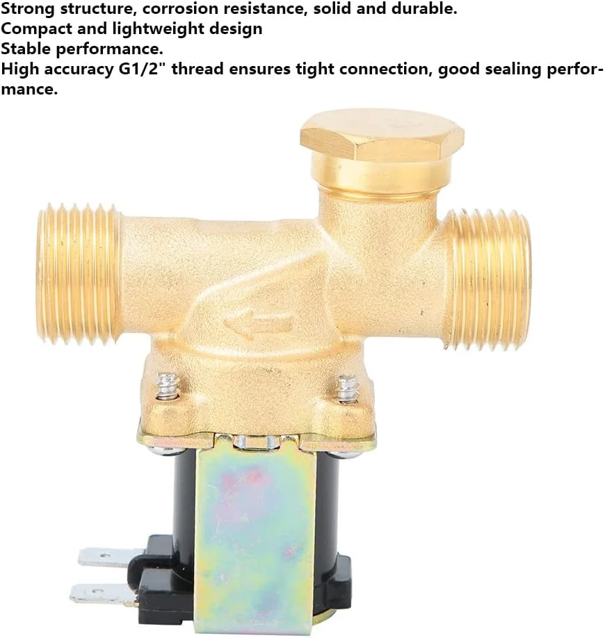 شیر برقی برنجی G1/2 اینچ، شیر برقی الکترومغناطیسی نرمالی بسته (DC24V) شیر برقی برنجی G1/2 اینچ، شیر برقی الکترومغناطیسی نرمالی بسته (DC24V)