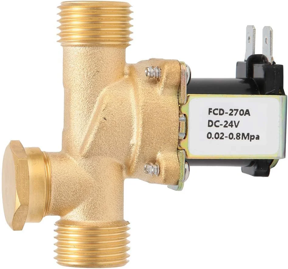 شیر برقی برنجی G1/2 اینچ، شیر برقی الکترومغناطیسی نرمالی بسته (DC24V) شیر برقی برنجی G1/2 اینچ، شیر برقی الکترومغناطیسی نرمالی بسته (DC24V)