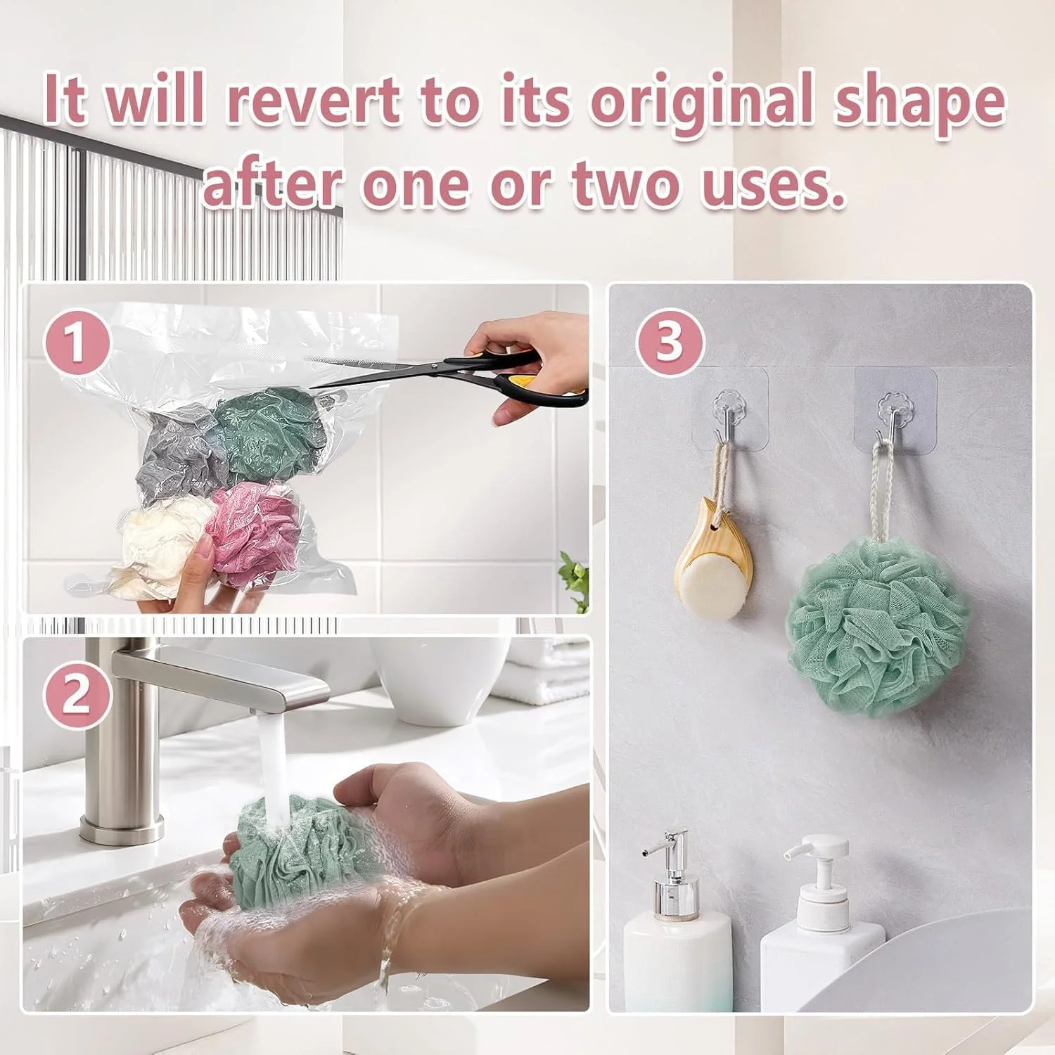 MOMENT 2 Pack Loofah Bath Sponge, Bath Sponge Soft Mesh Shower Puff Loofah for Men, Exfoliating Body Scrubber for Women, Shower Accessories MOMENT 2 Pack Loofah Bath Sponge, Bath Sponge Soft Mesh Shower Puff Loofah for Men, Exfoliating Body Scrubber for Women, Shower Accessories