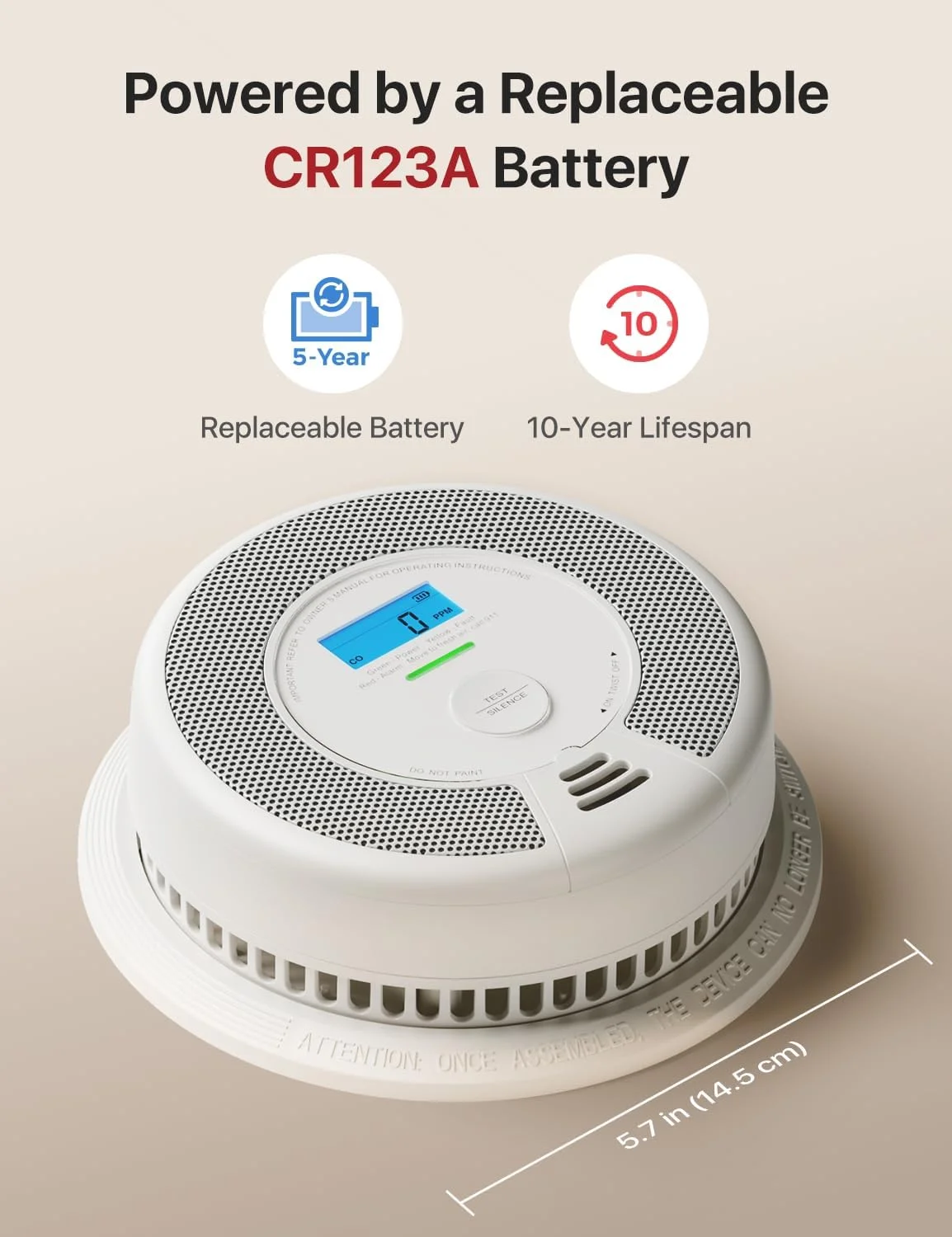 دستگاه ترکیبی هوشمند تشخیص دود و مونوکسید کربن X-Sense، دستگاه تشخیص دود و مونوکسید کربن ترکیبی متصل به هم، نیاز به ایستگاه پایه، SC07-MR، بسته 3 عددی