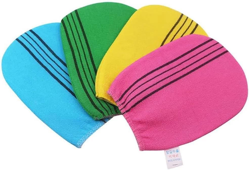 دستکش لایه بردار بدن و صورت کره ای، مناسب حمام و دوش، لیف حوله ای ایتالیایی، رنگ تصادفی (1 عدد)
