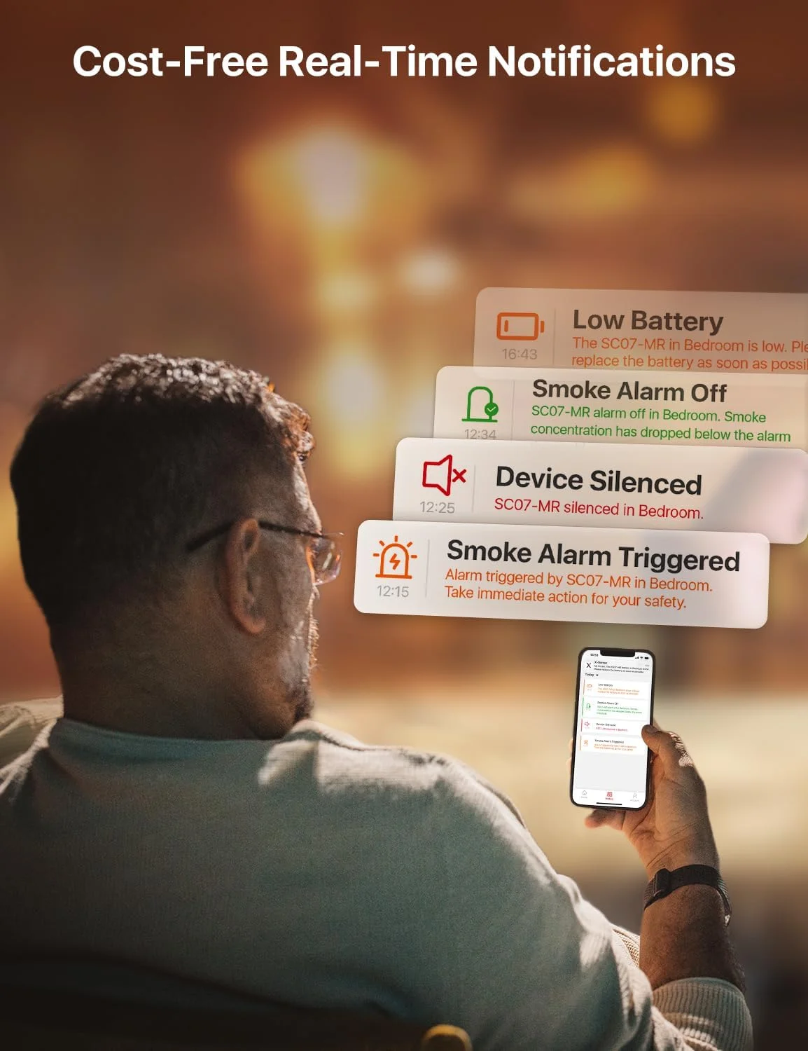 دستگاه ترکیبی هوشمند تشخیص دود و مونوکسید کربن X-Sense، دستگاه تشخیص دود و مونوکسید کربن ترکیبی متصل به هم، نیاز به ایستگاه پایه، SC07-MR، بسته 3 عددی